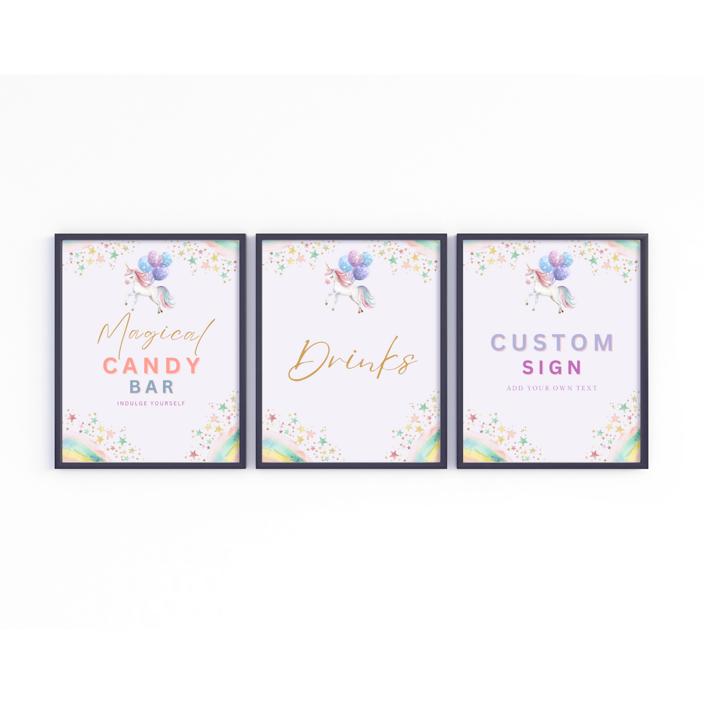Unicorn Birthday Table Sign Templates