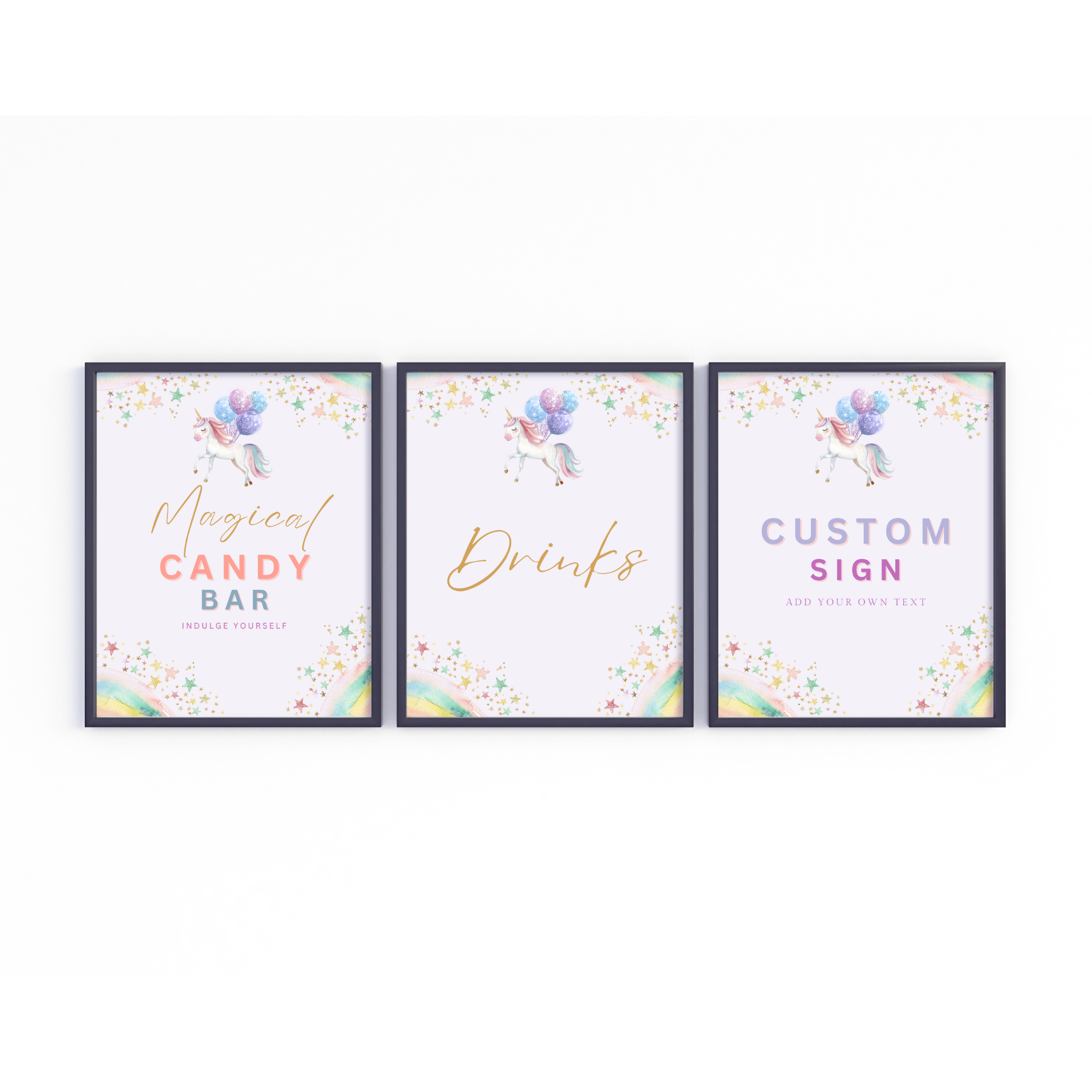 Unicorn Birthday Table Sign Templates