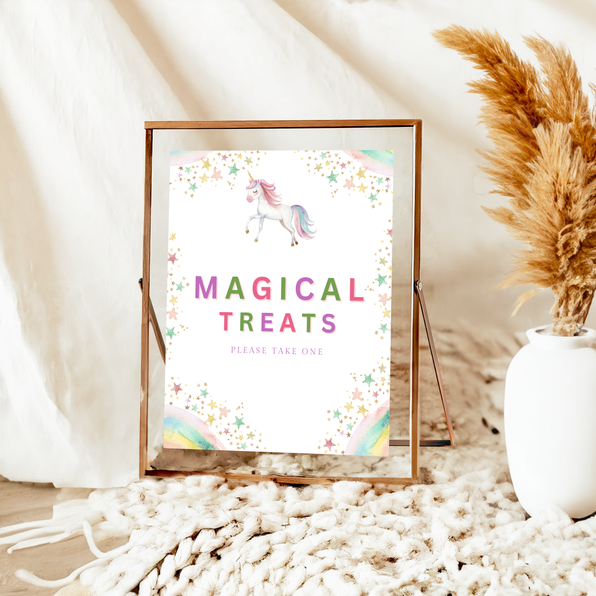 Unicorn Birthday Table Sign Templates