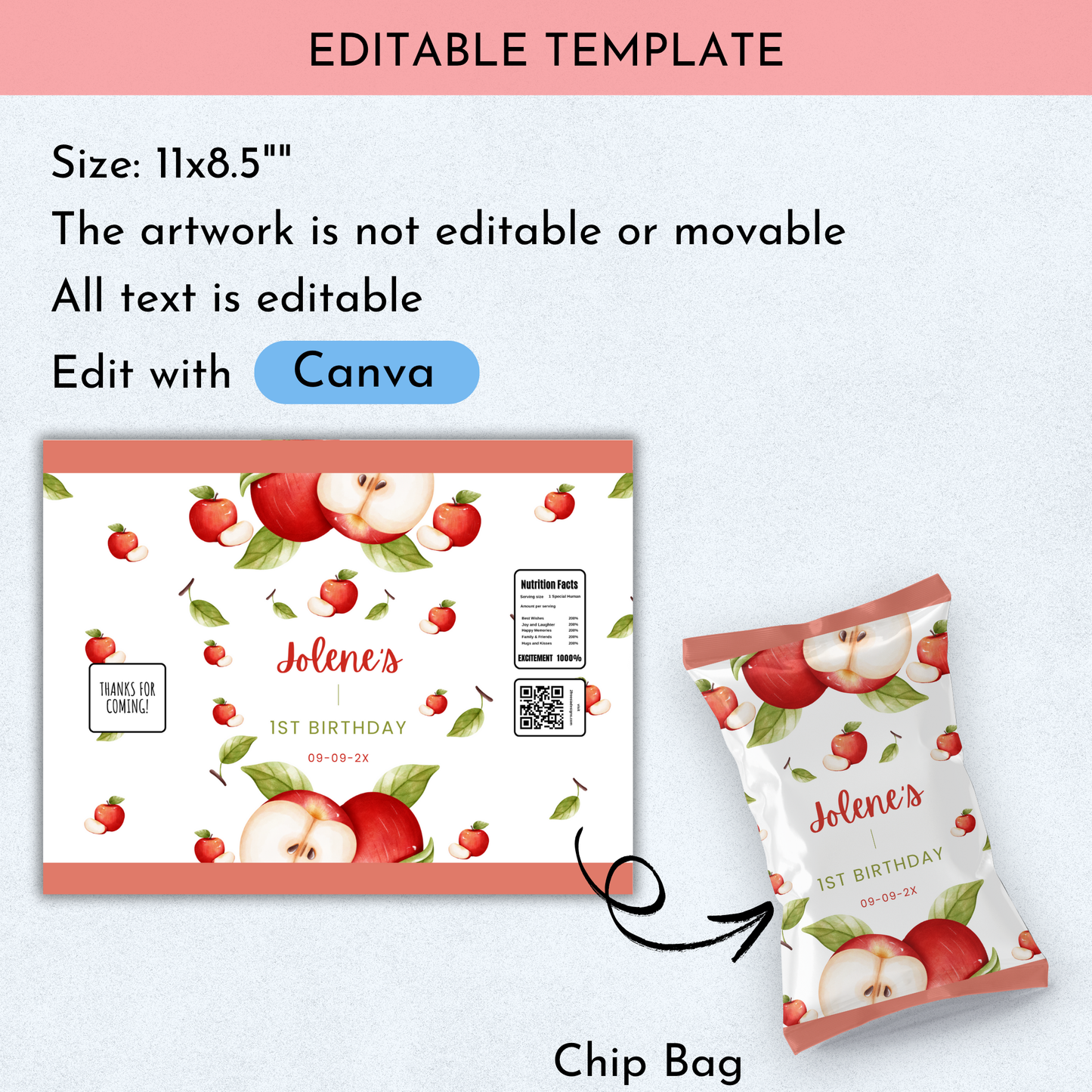 Apple Birthday Favor Bundle