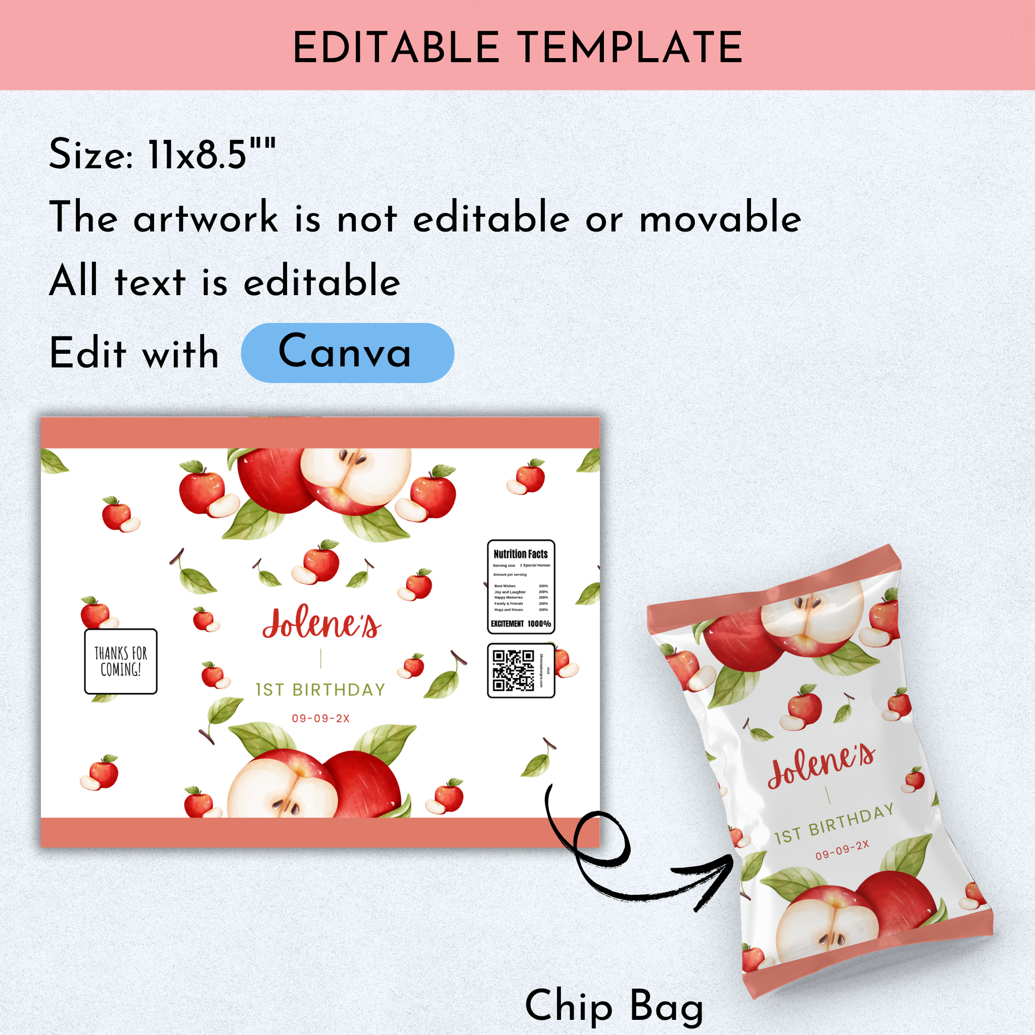 Apple Birthday Favor Bundle