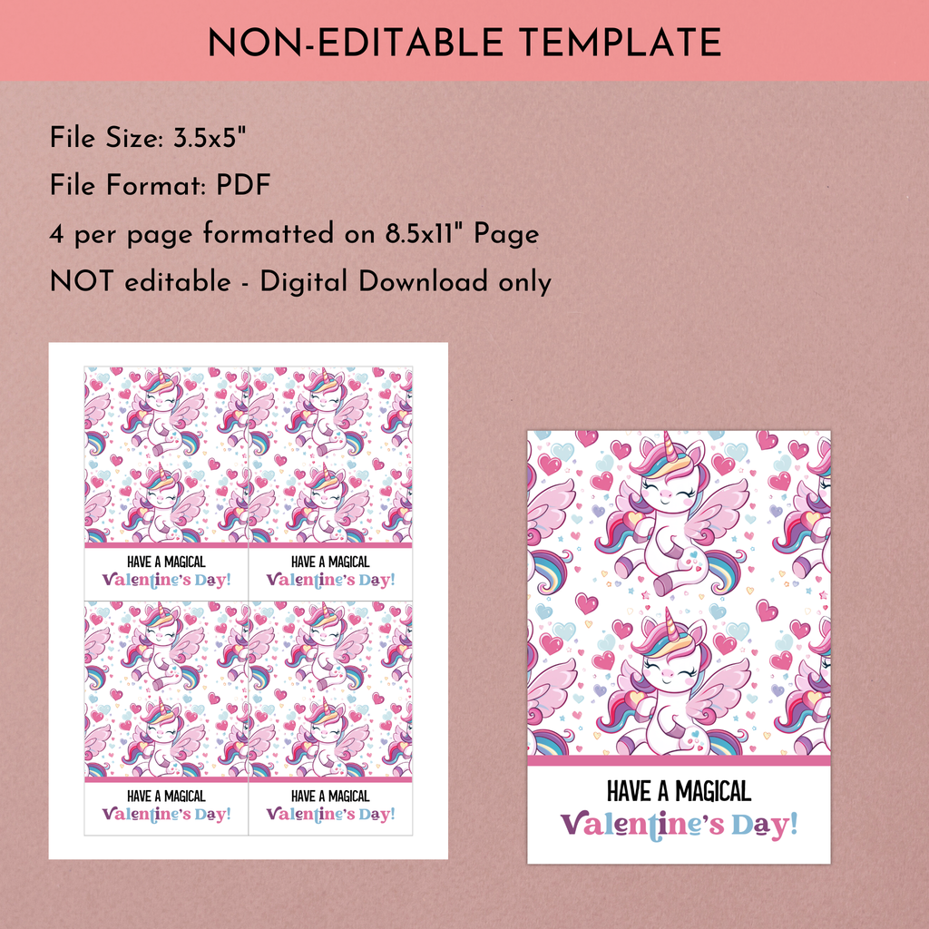 Valentine Unicorn Cookie Card