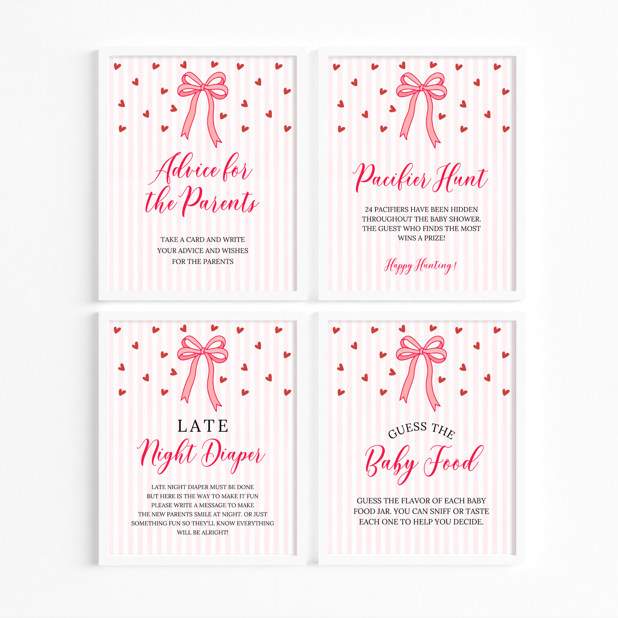 Valentine Baby Shower Games & Sign Bundle