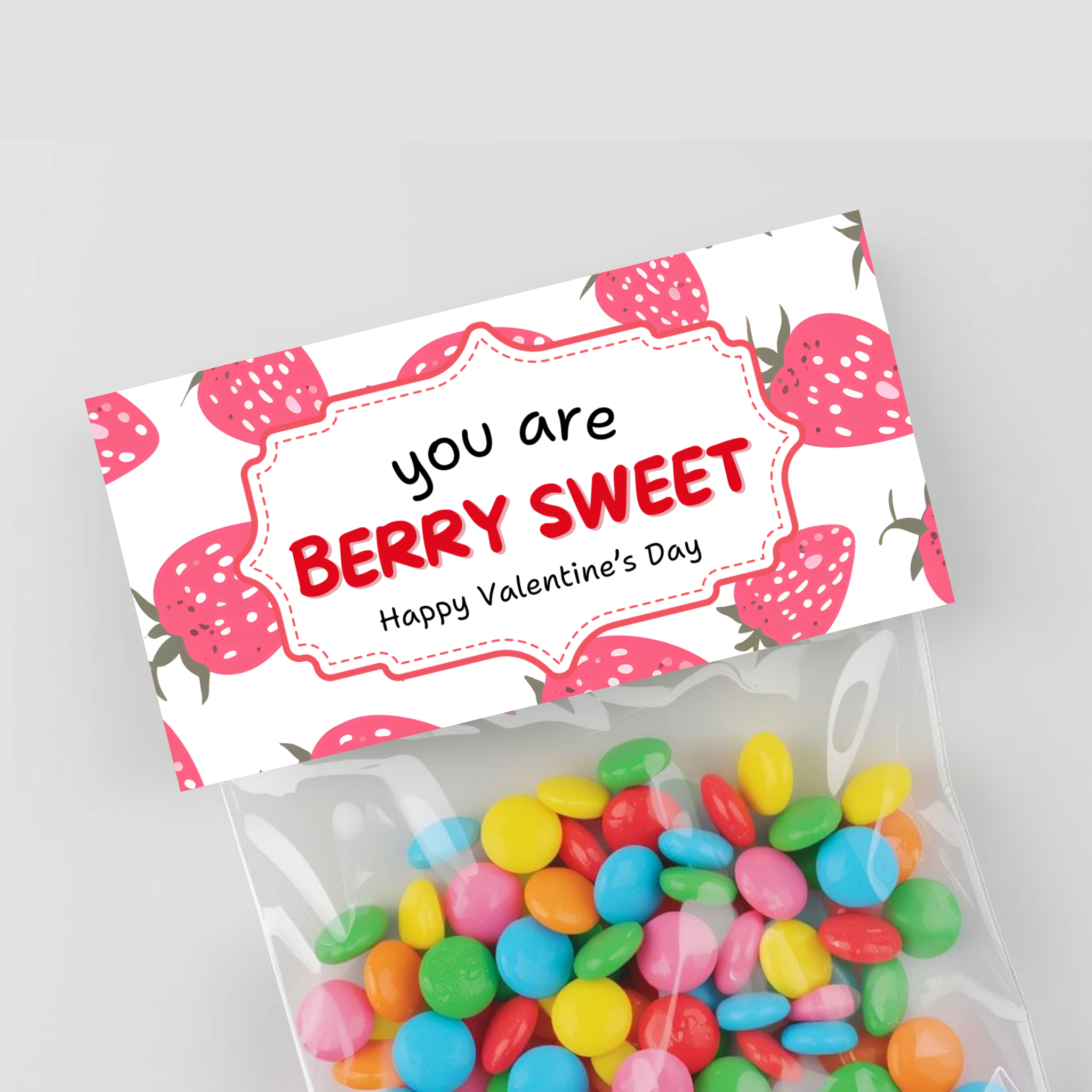 Valentine's Berry Sweet Bag Topper