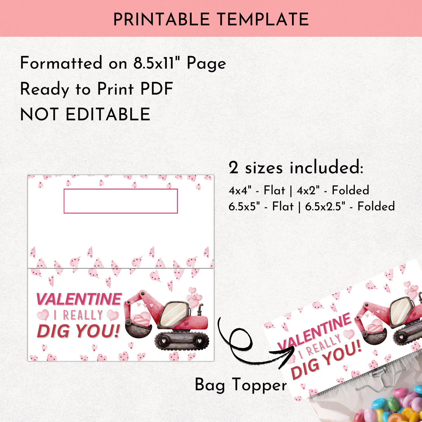 Construction Digger Bag Topper