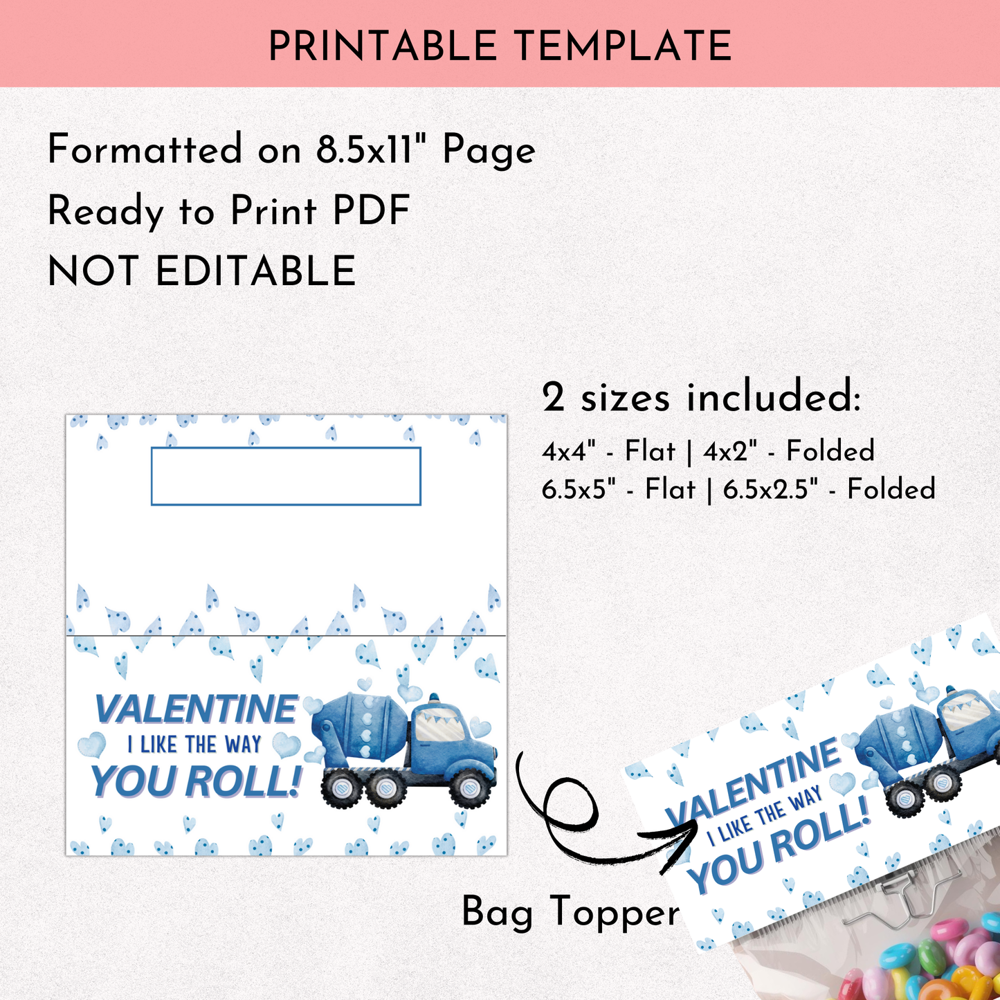 Construction Bag Topper