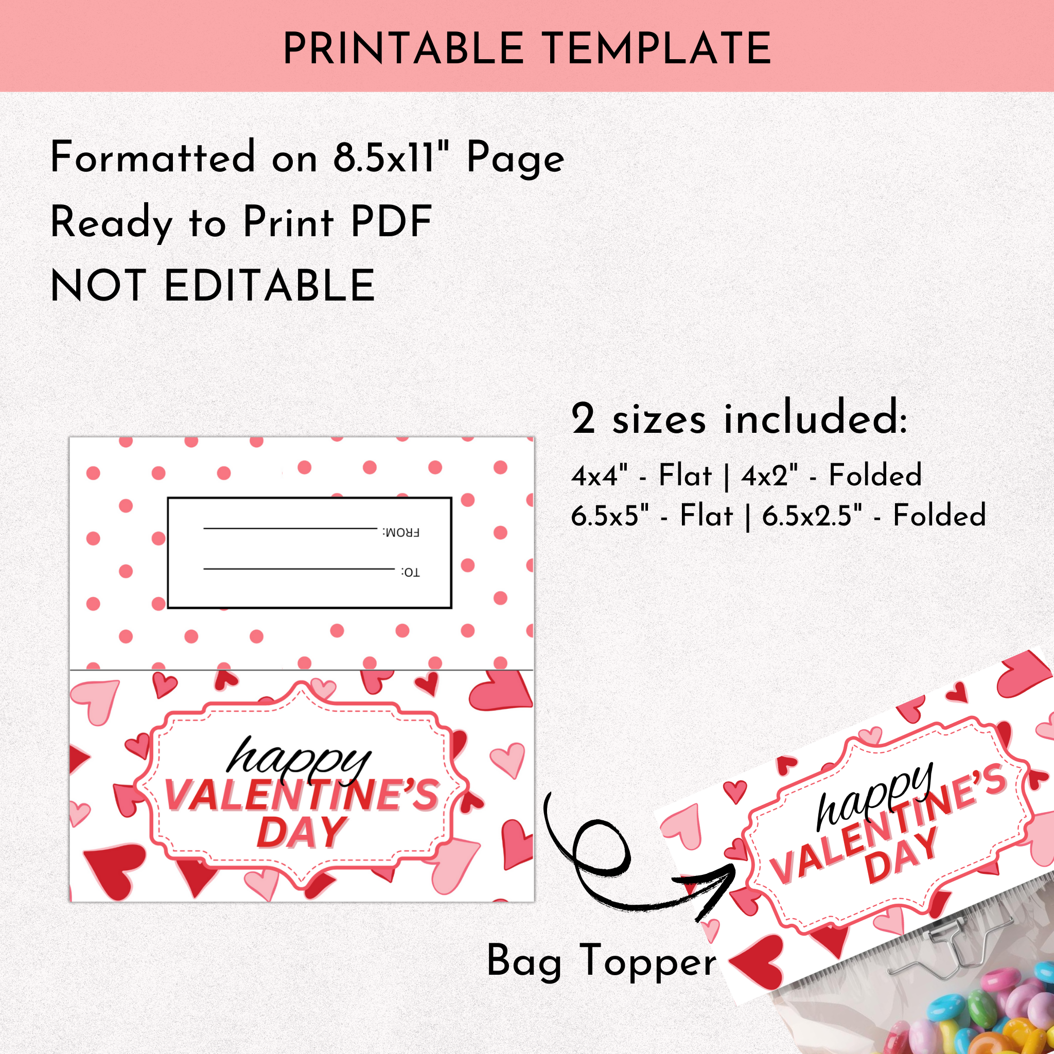 Valentine's Day Treat Bag Topper