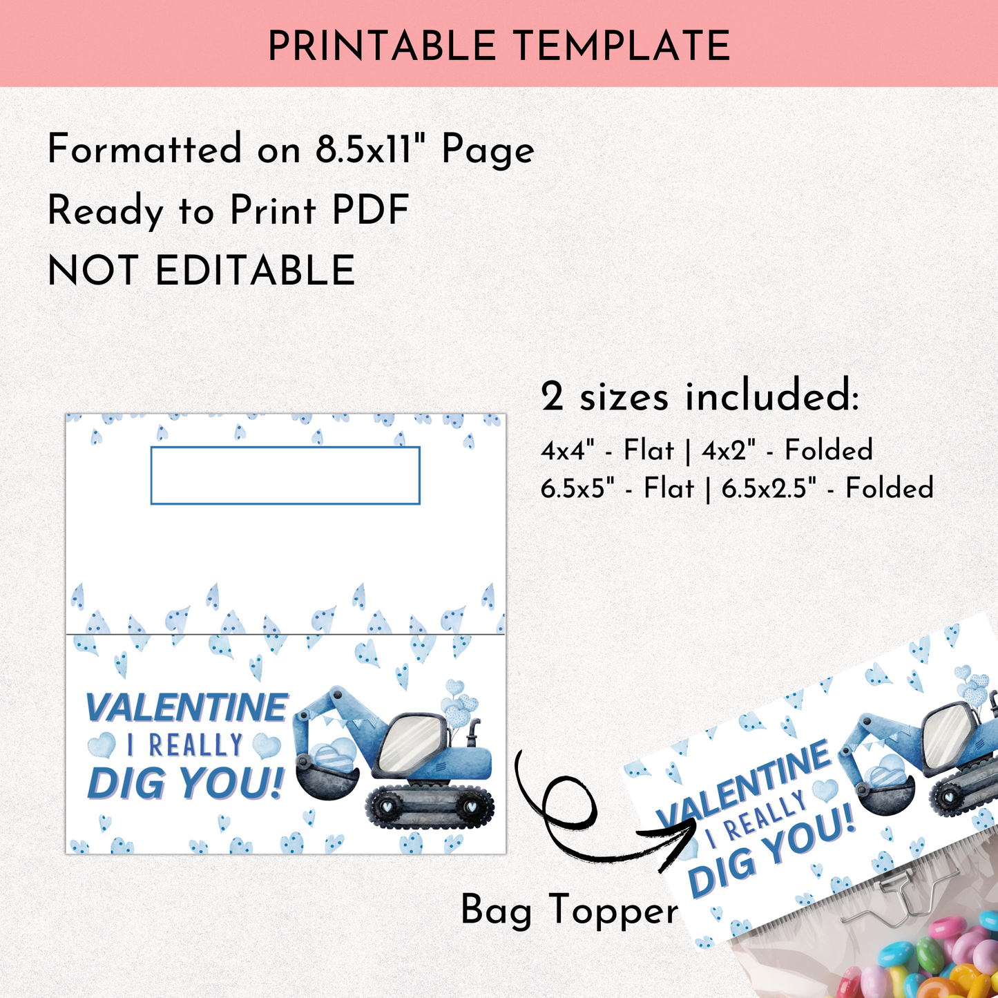 Construction Digger Bag Topper