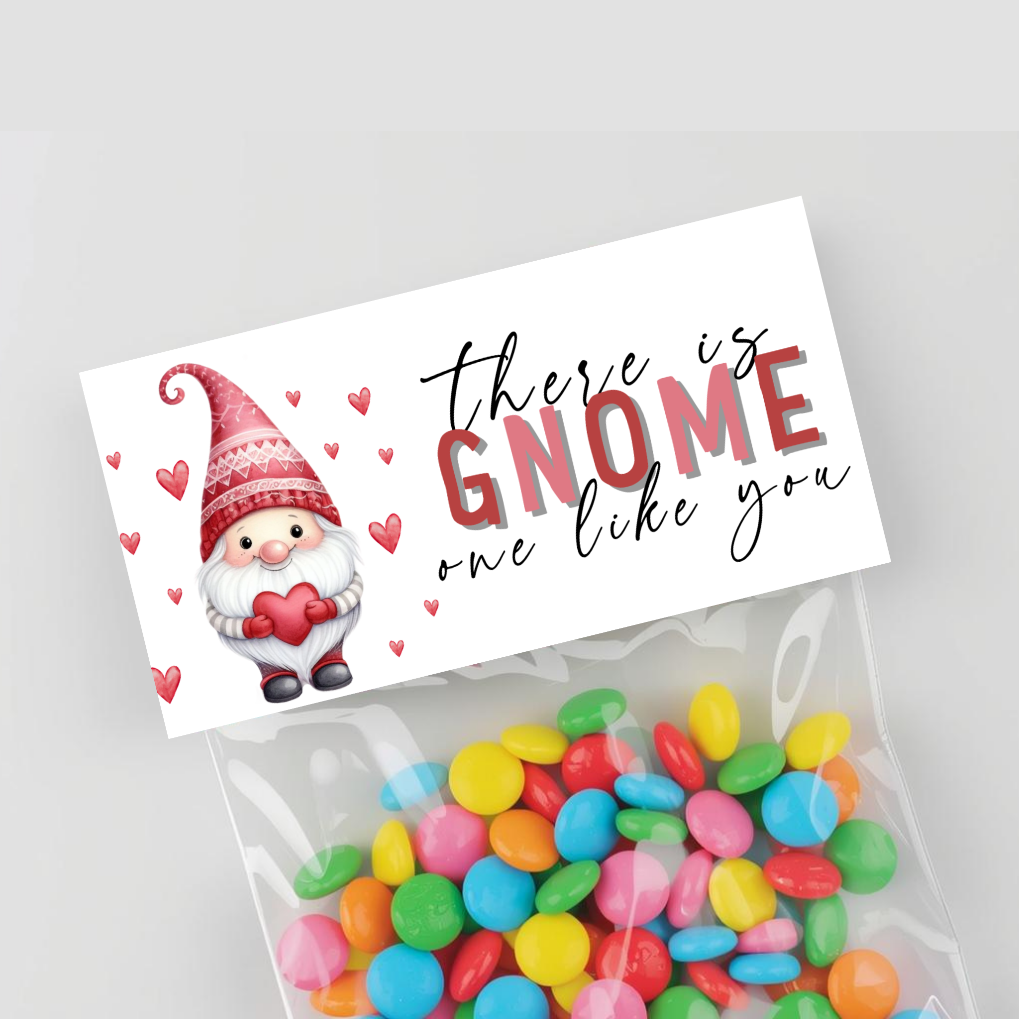 Valentine Gnome Bag Topper | Printable