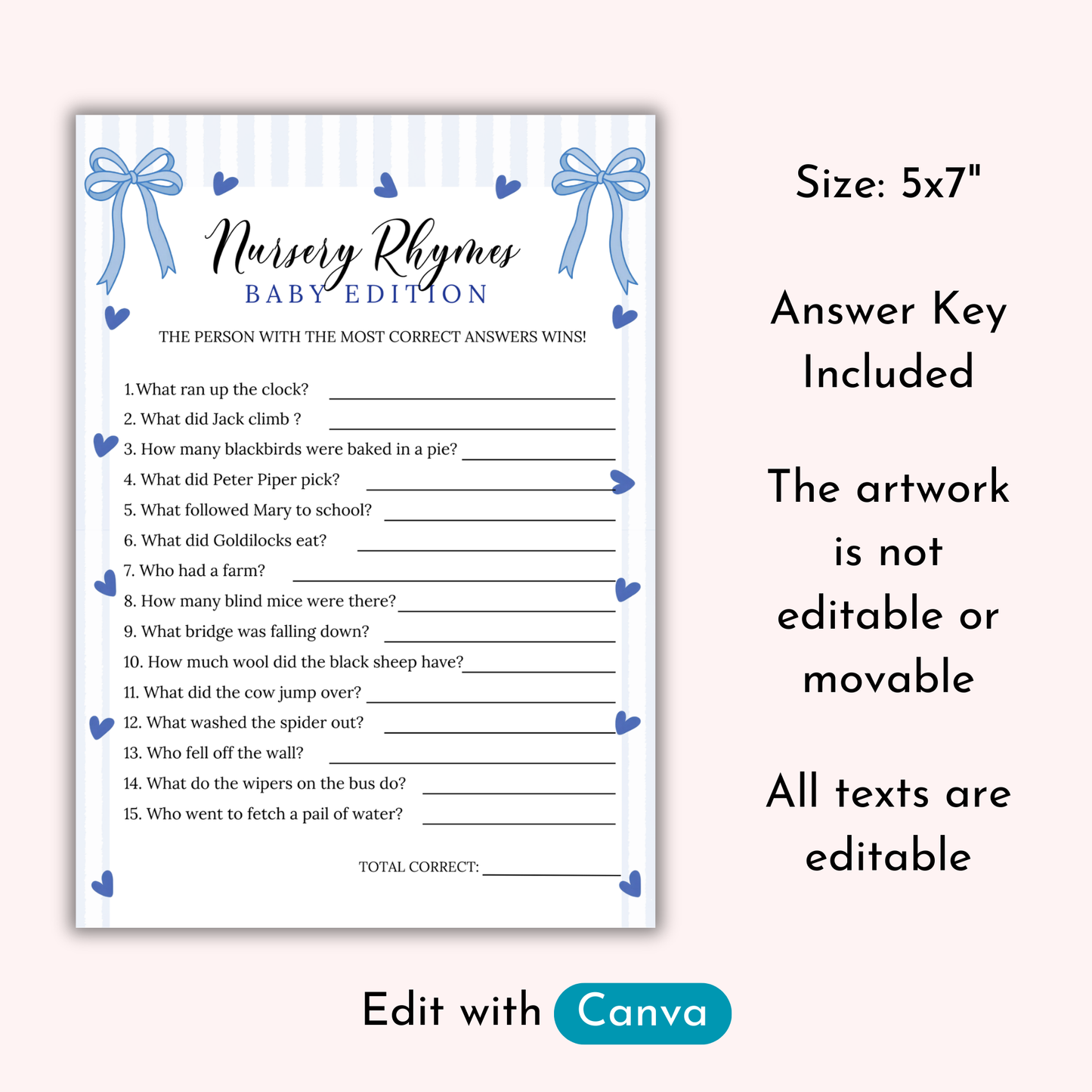 Valentine Baby Shower Games & Sign Bundle