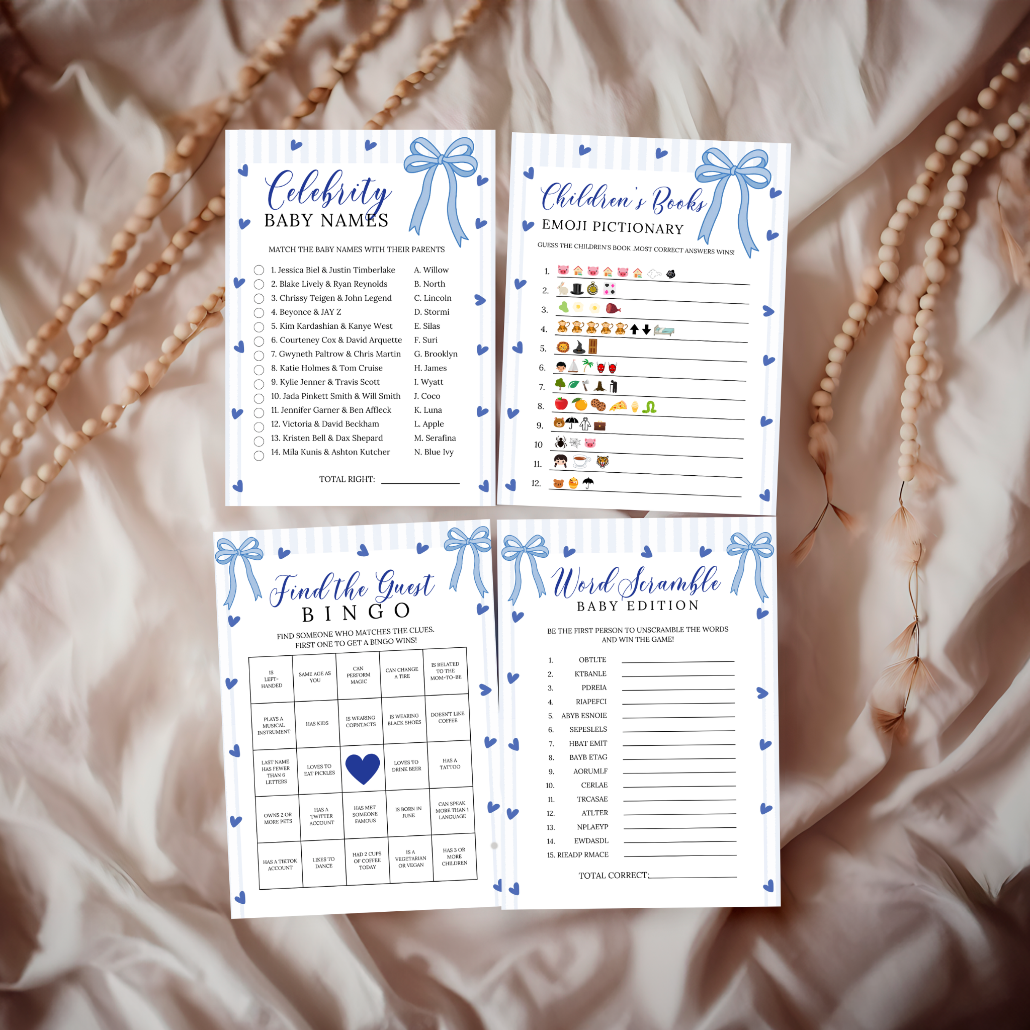 Valentine Baby Shower Games & Sign Bundle