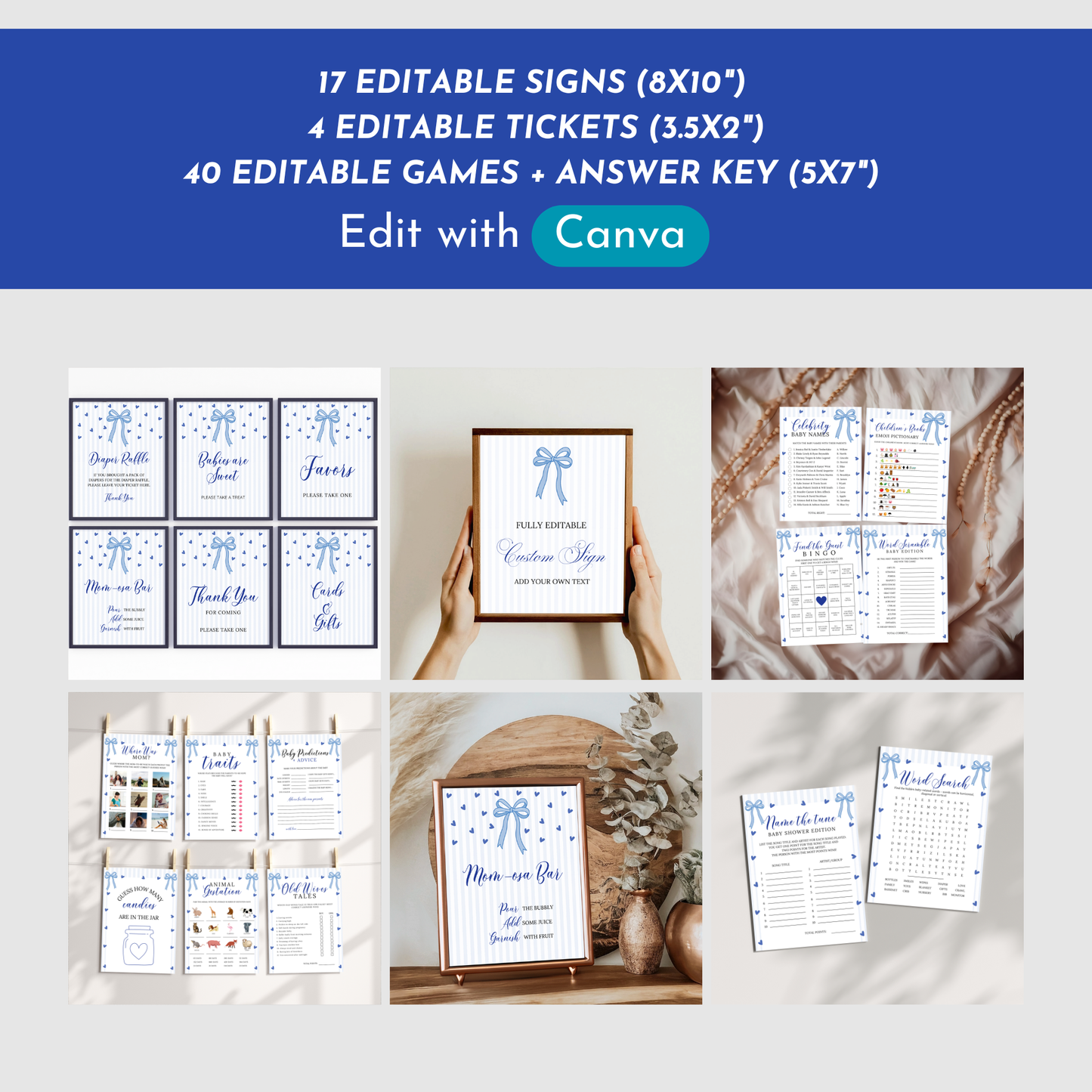 Valentine Baby Shower Games & Sign Bundle