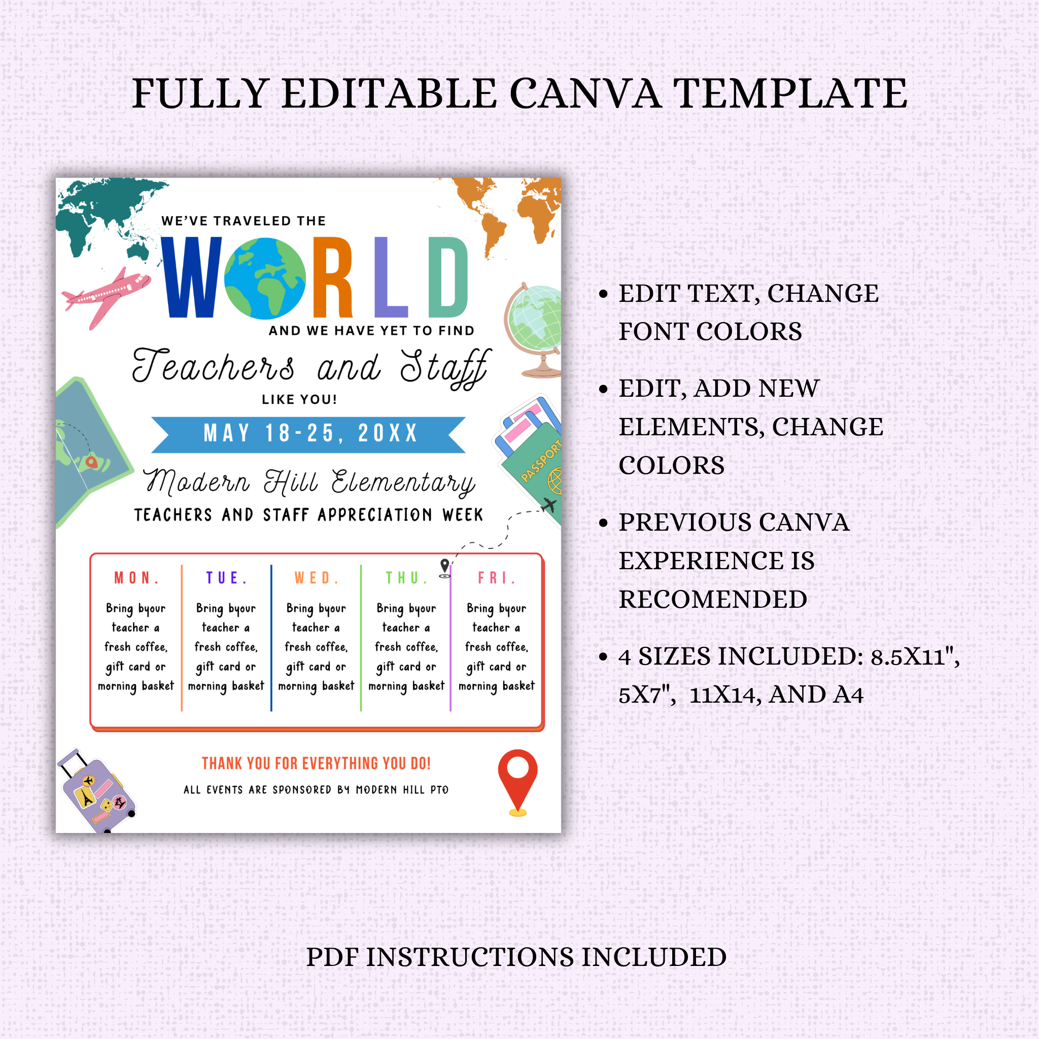 International-Themed Teacher Appreciation Flyer