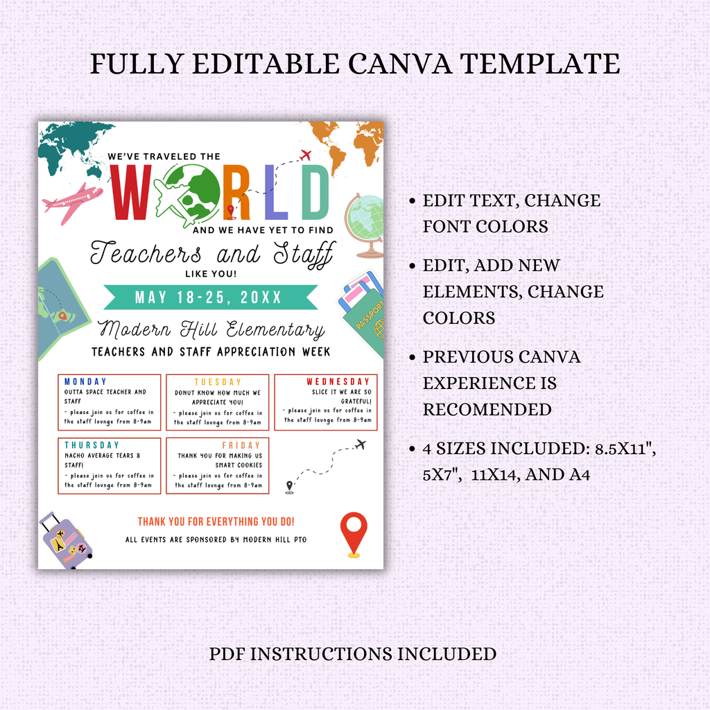 International Theme Teacher Appreciation Flyer