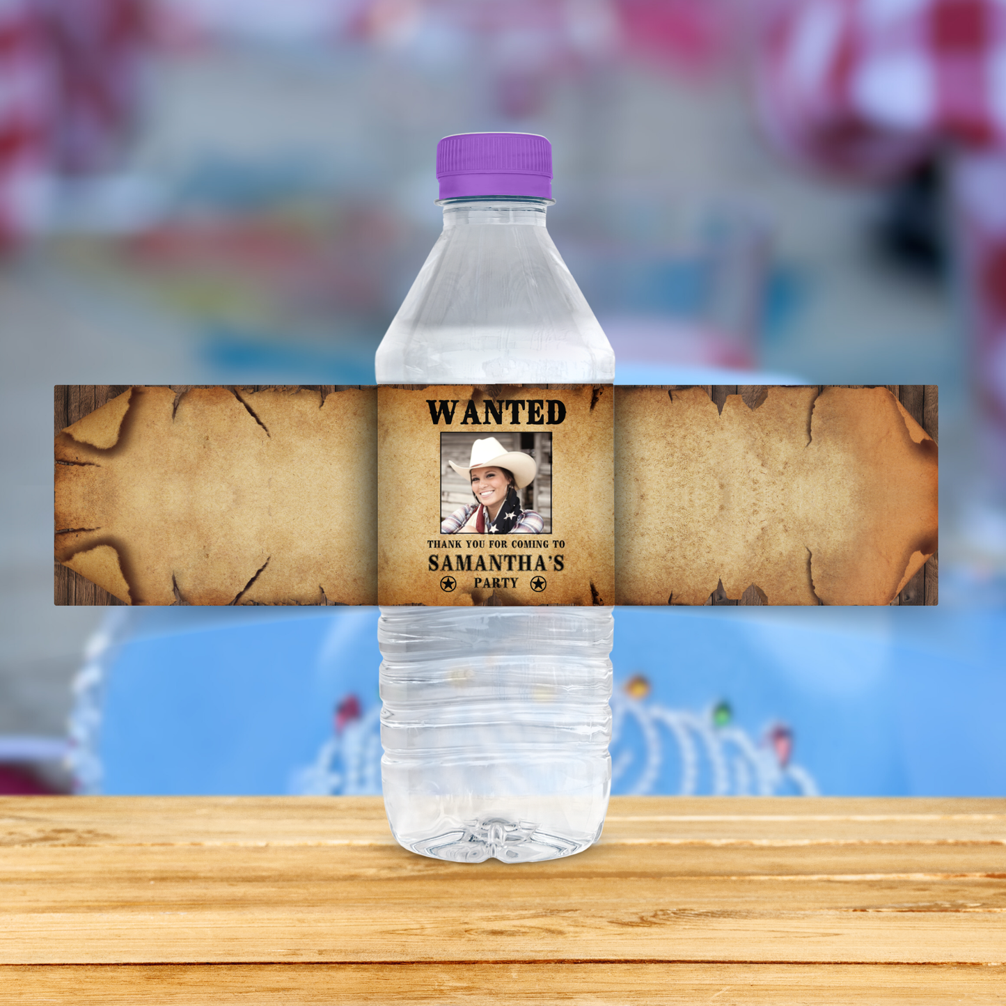 Wanted Water Bottle Label