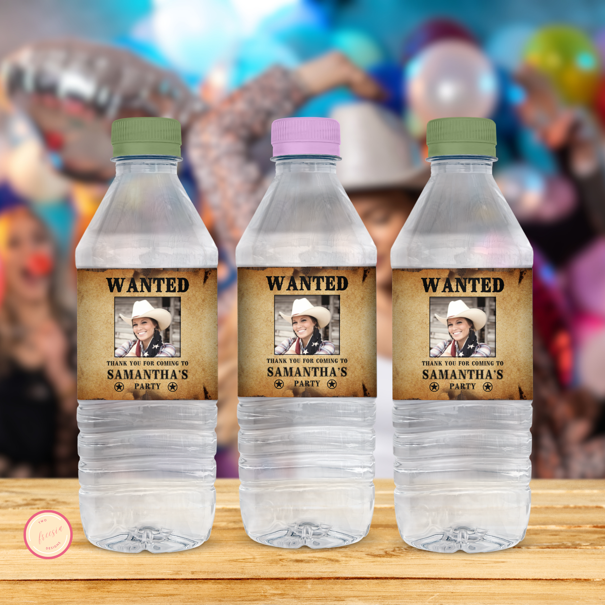 Wanted Water Bottle Label