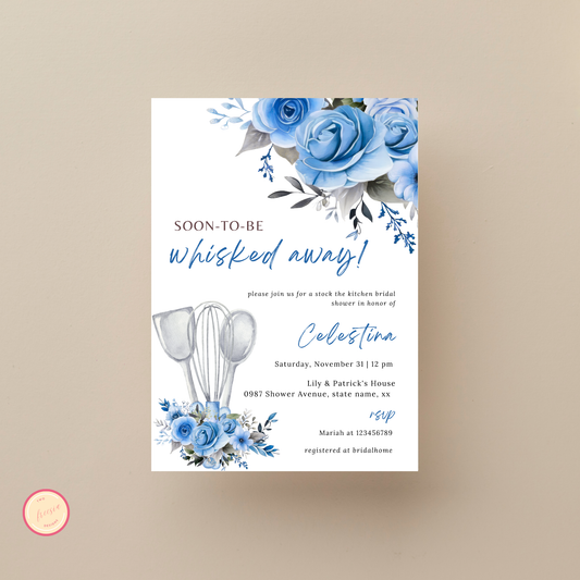 Whisked Away Bridal Shower Invitation - Blue