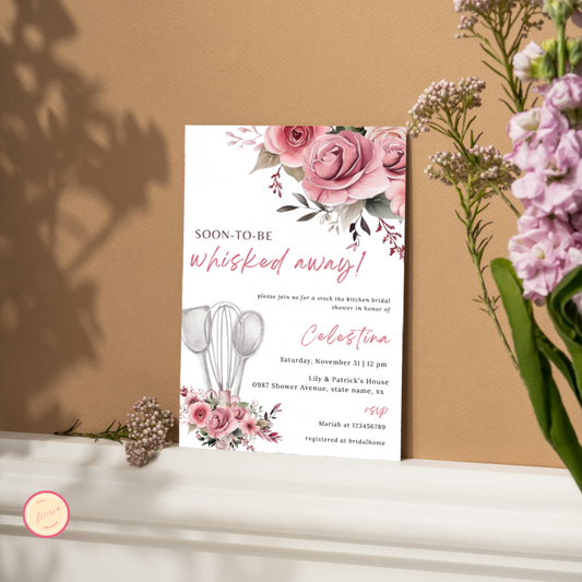 Whisked Away Bridal Shower Invitation - Pink