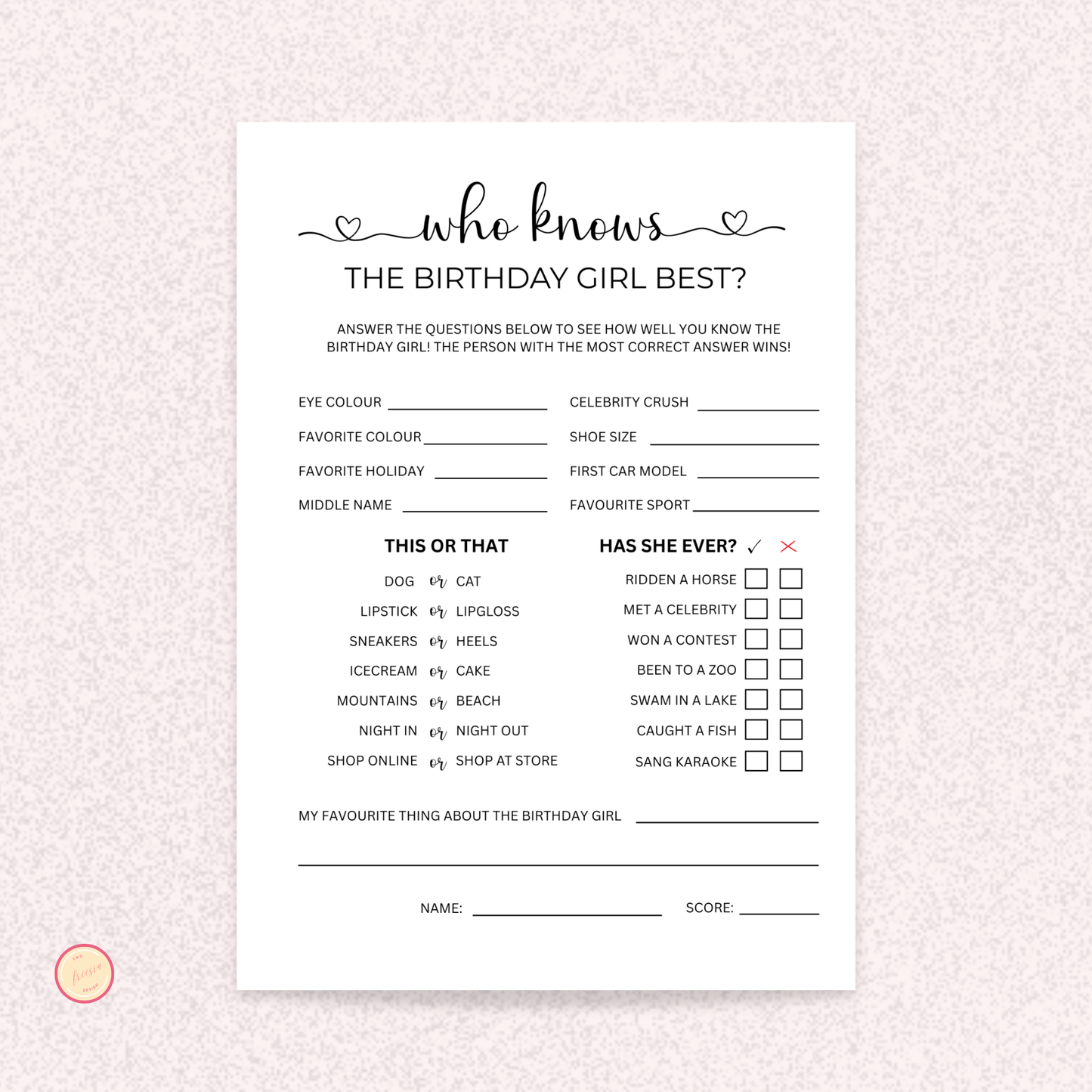 Who Knows the Birthday Girl