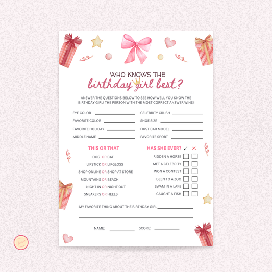 Birthday Girl Quiz