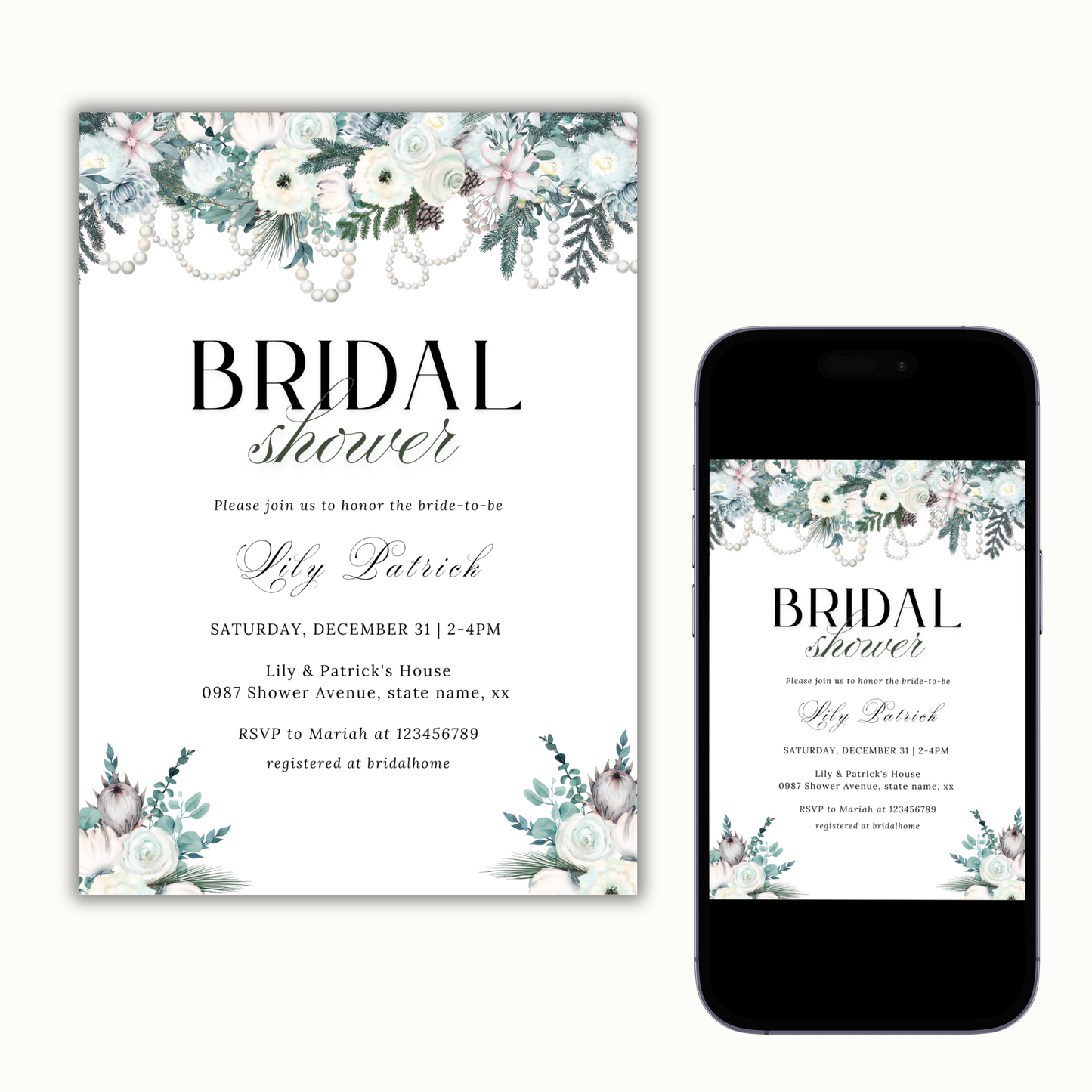 Winter Bridal Shower Invitation - #1