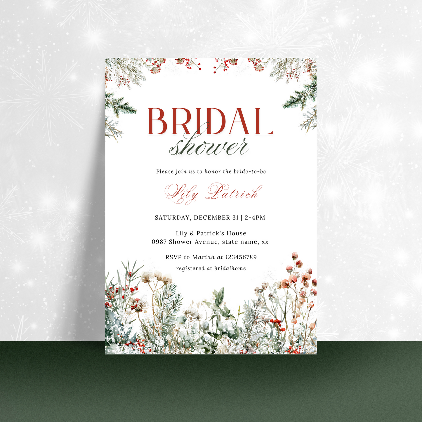 Winter Bridal Shower Invitation - #2