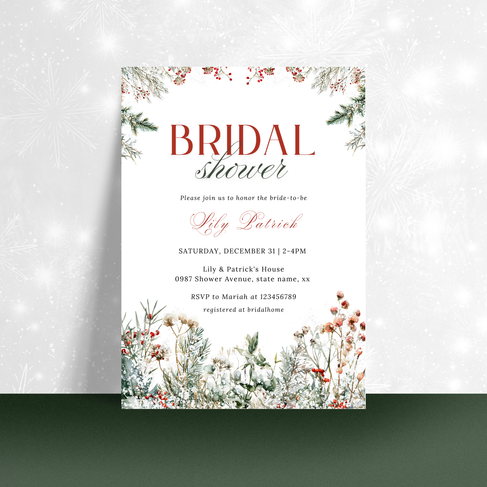 Winter Bridal Shower Invitation - #2