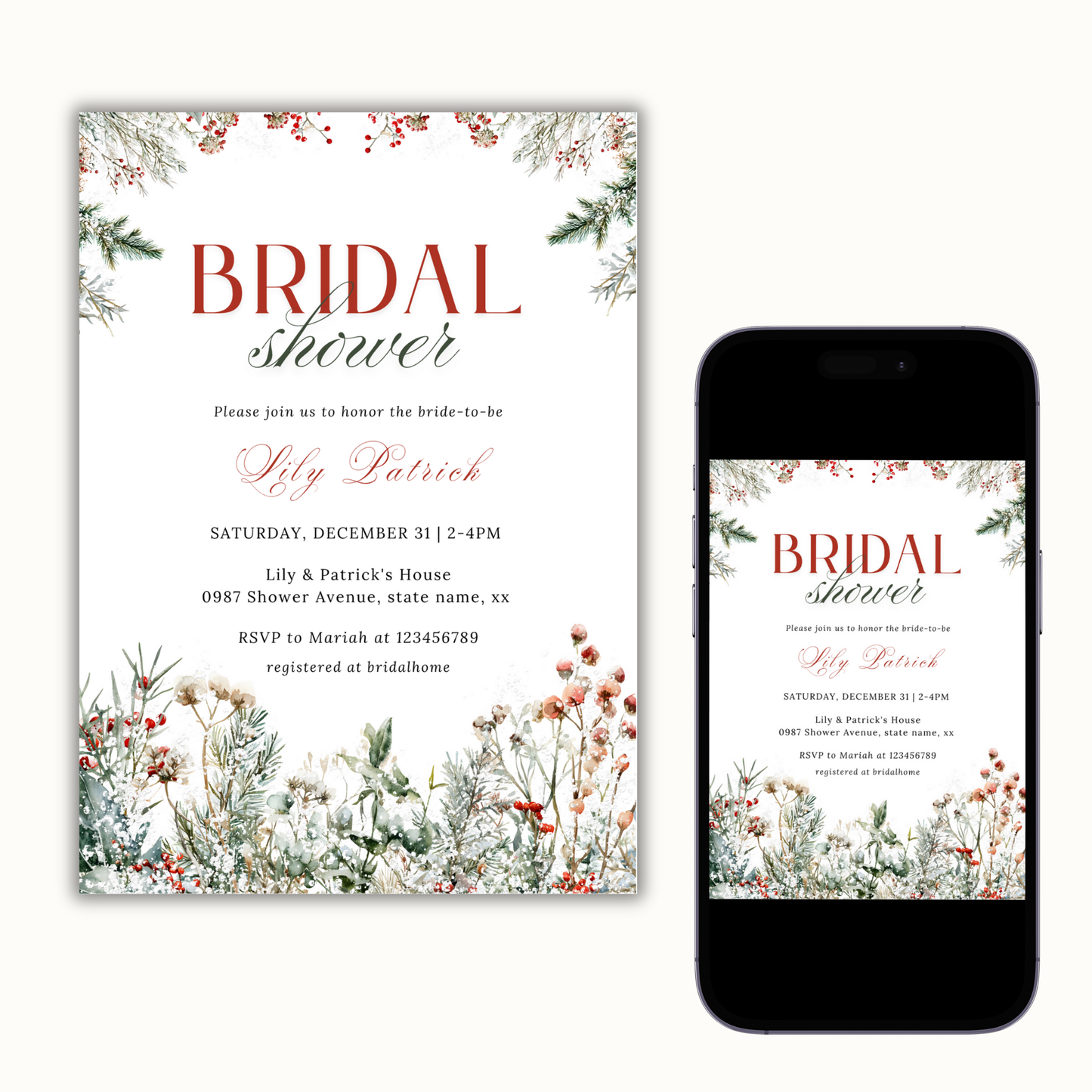 Winter Bridal Shower Invitation - #2
