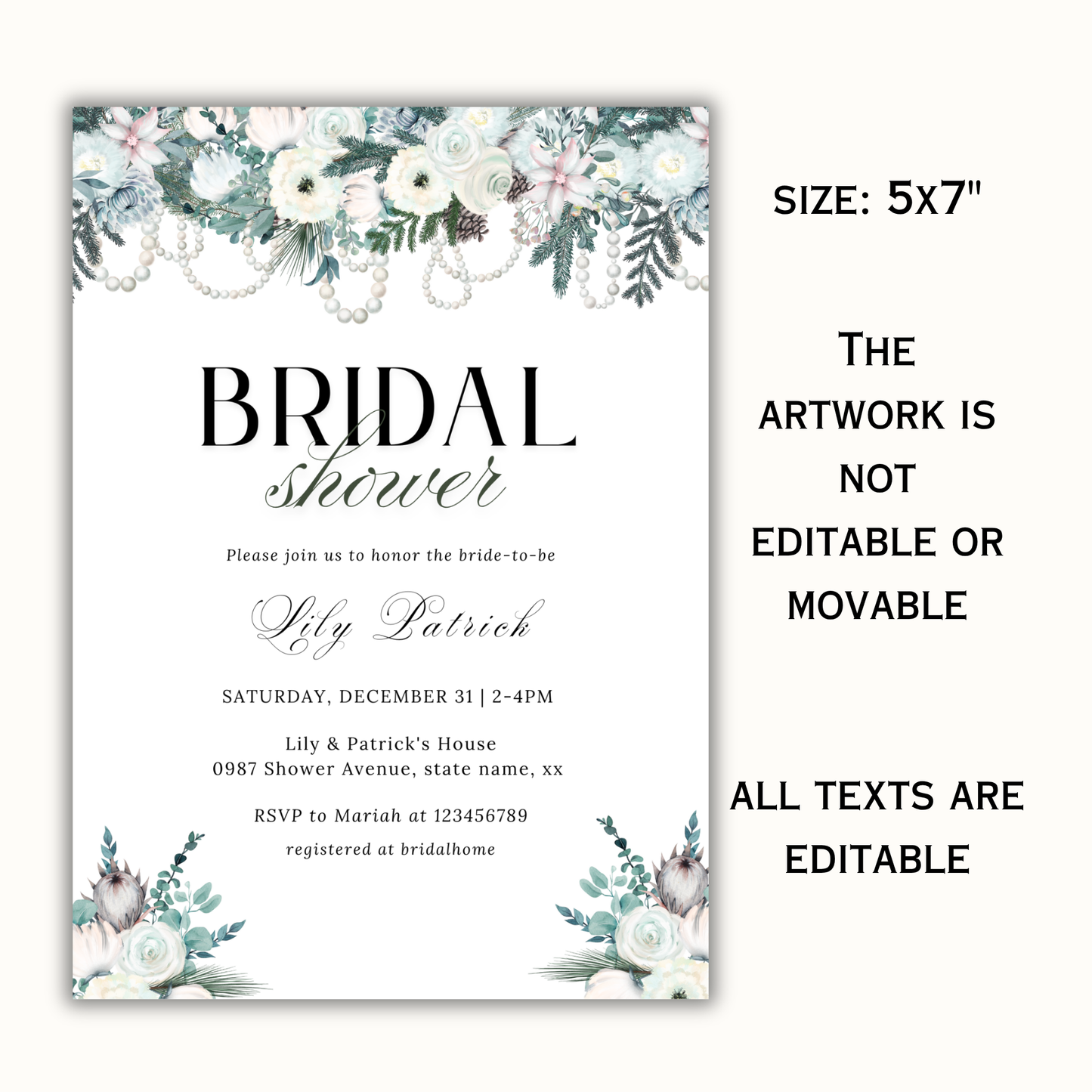 Winter Bridal Shower Invitation - #1