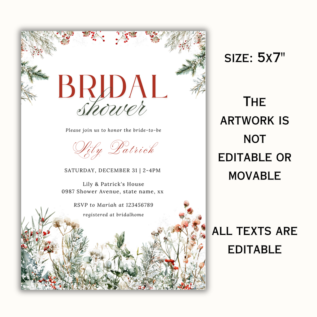 Winter Bridal Shower Invitation - #2