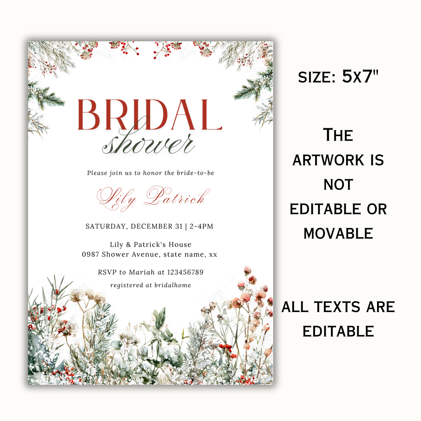 Winter Bridal Shower Invitation - #2