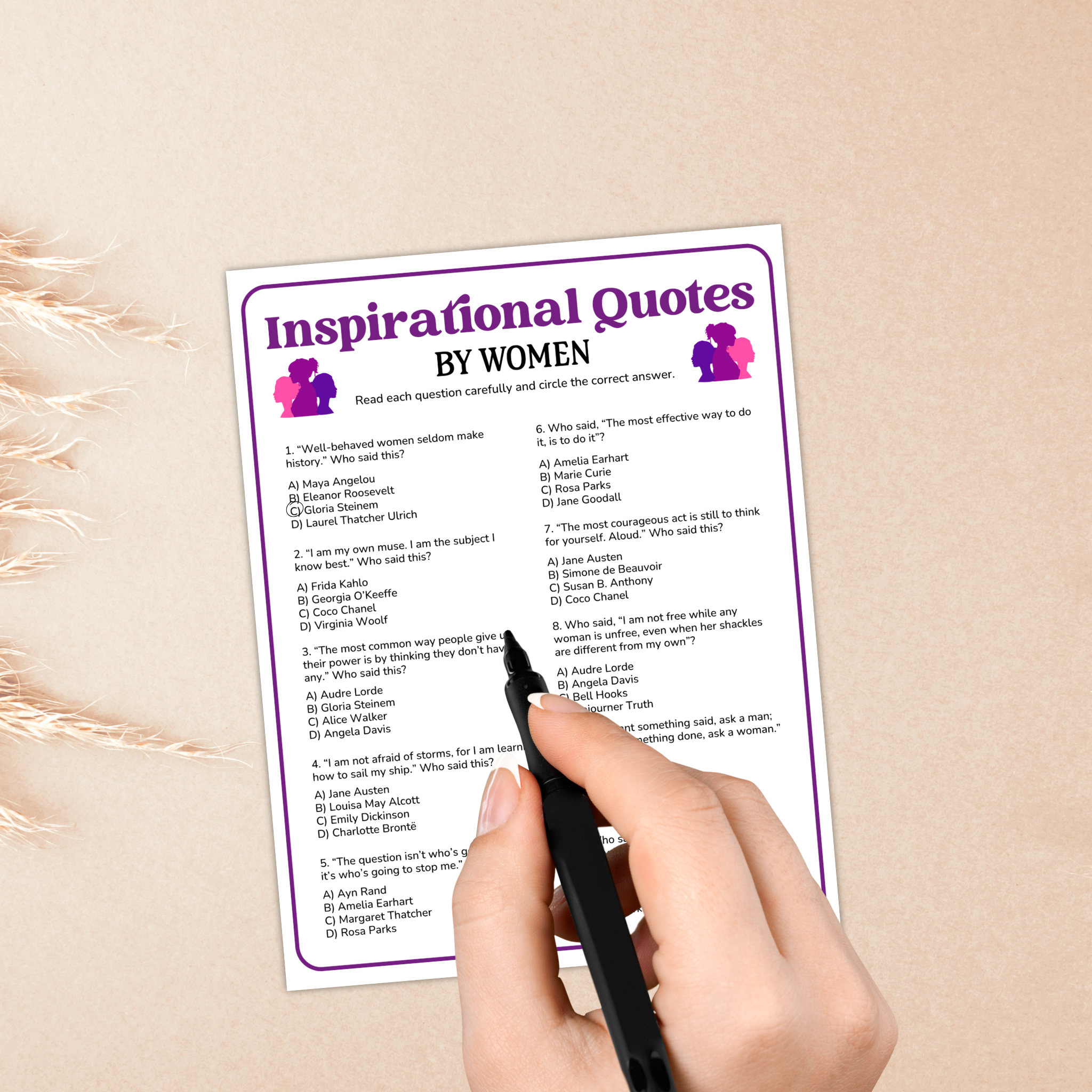 Quotes by Women Trivia Game
