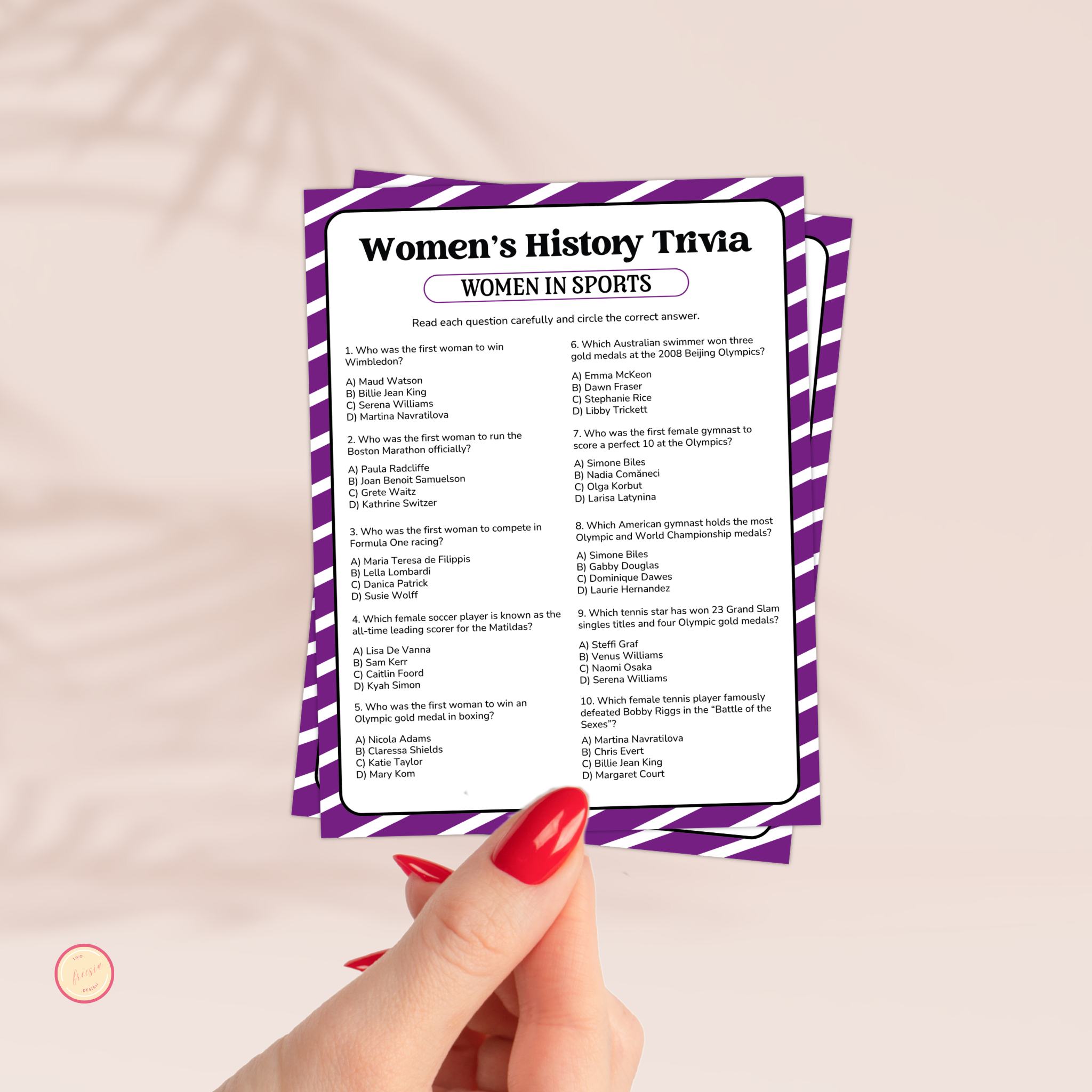 Women's History Sport Trivia Game