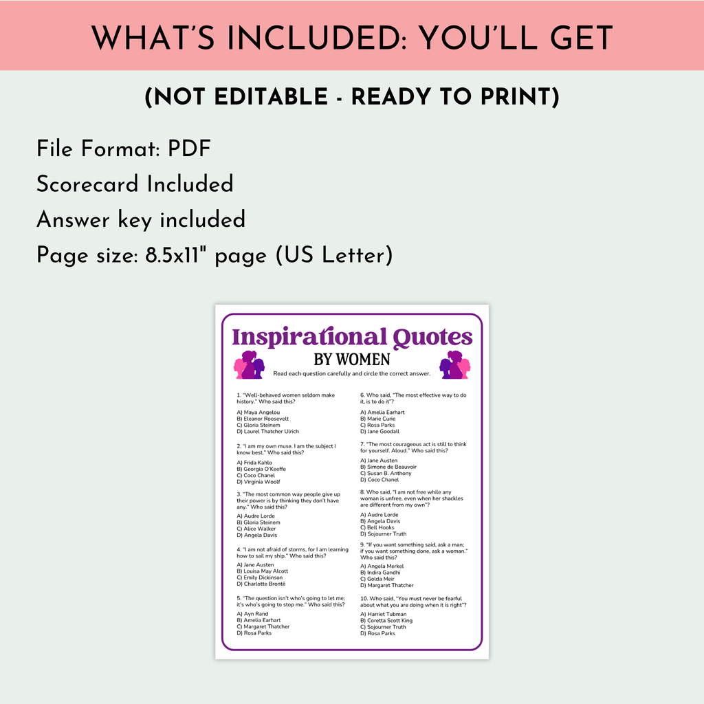 Quotes by Women Trivia Game