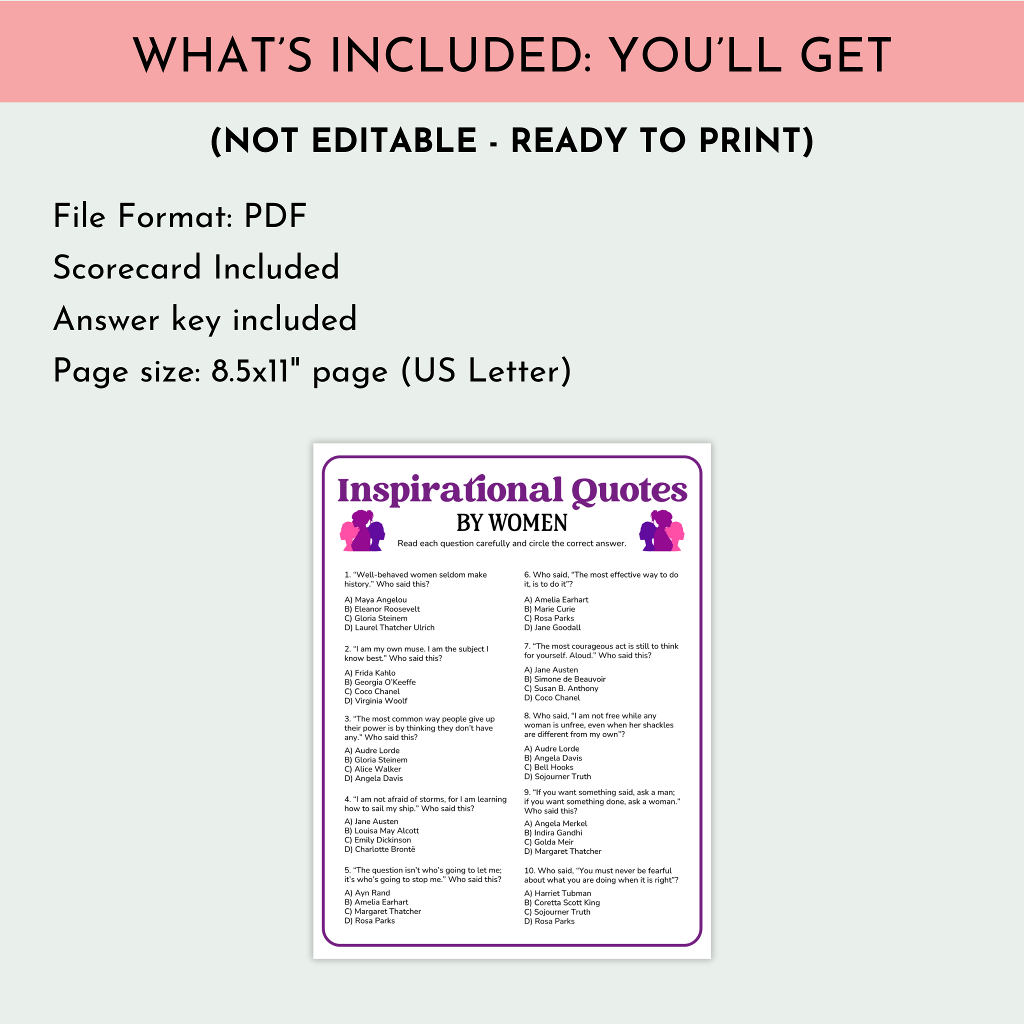 Quotes by Women Trivia Game