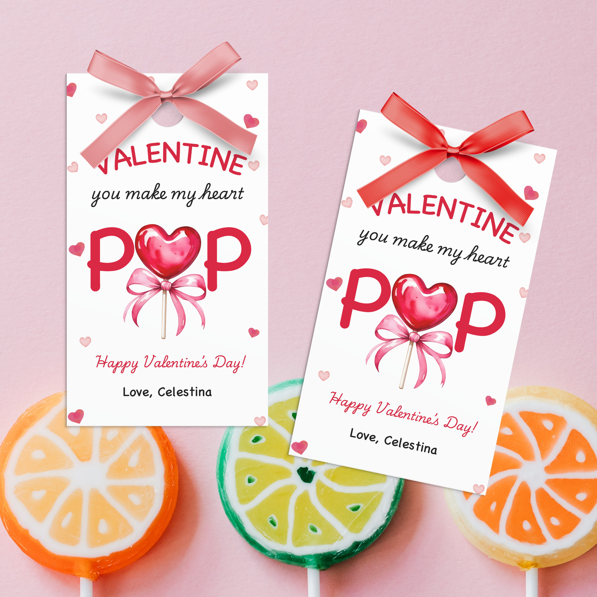 Lollipop Valentine's Tag