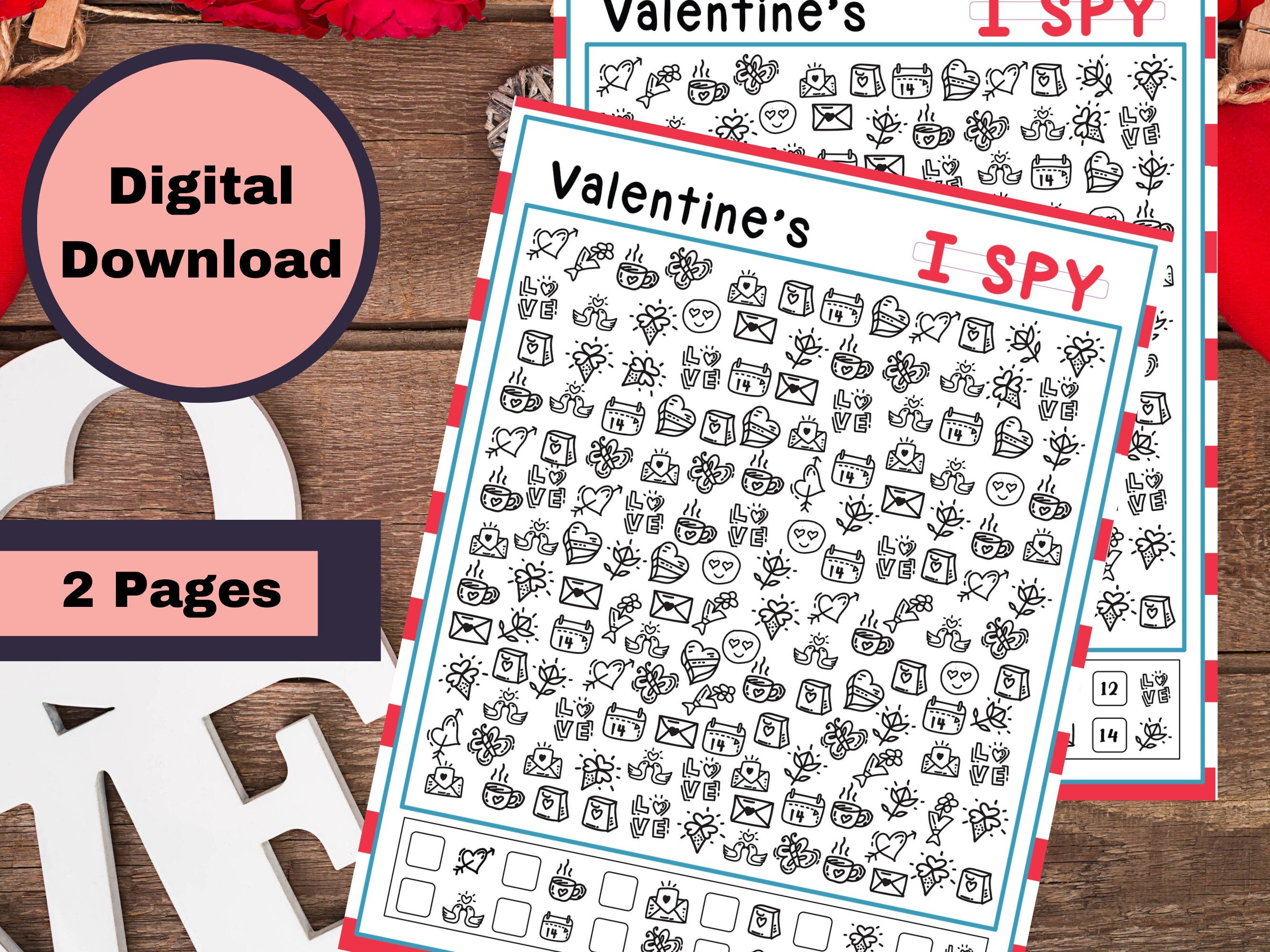Valentine's Day I Spy Activity Game
