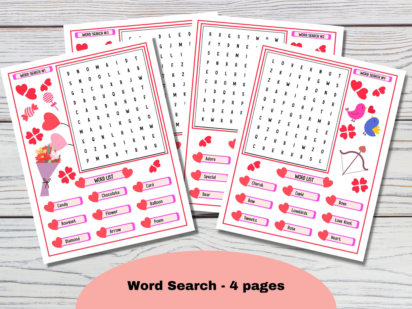 Valentines day word search games for kids