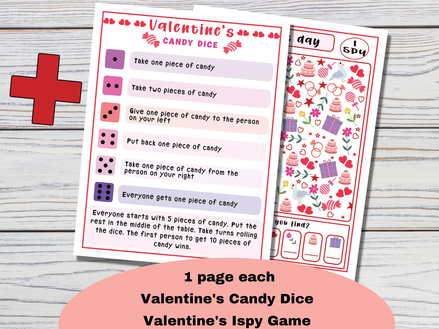 valentine candy dice game