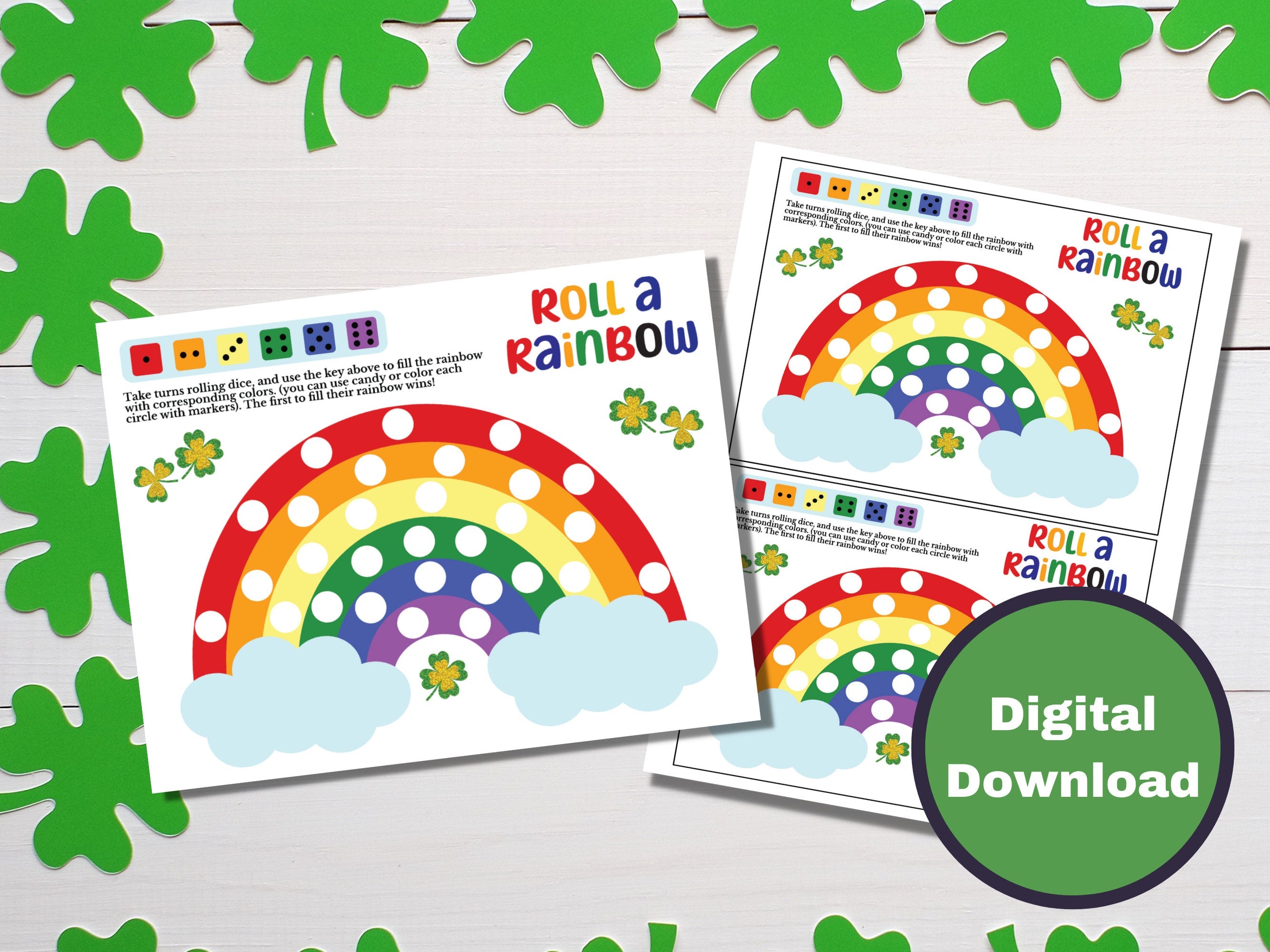 St. Patrick's Day Roll-A-Rainbow Game