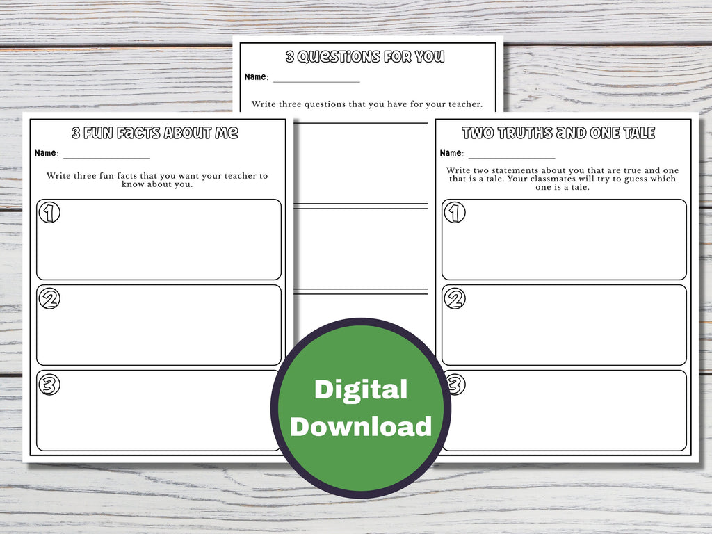 Back to School Printable Activity Worksheets
