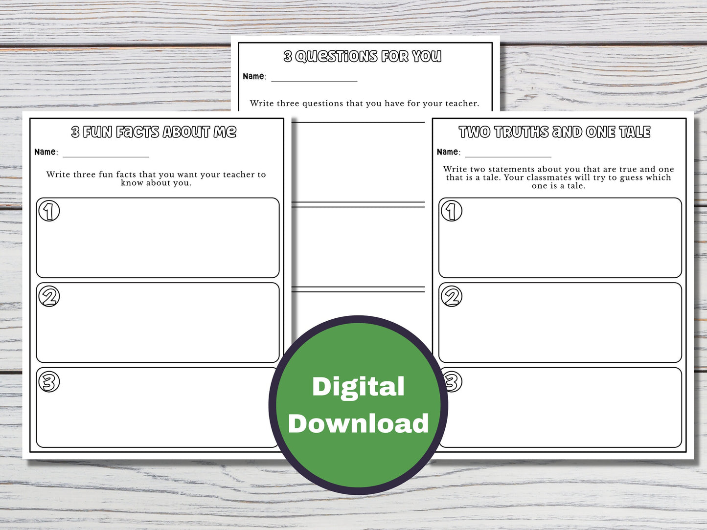 Back to School Printable Activity Worksheets