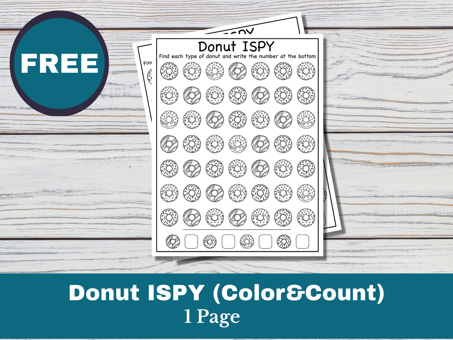 Donut Coloring and Activity Placemat