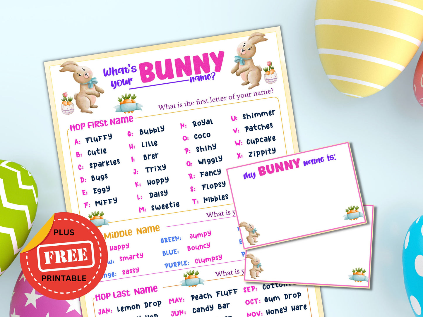 What's Your Bunny Name - Easter Game