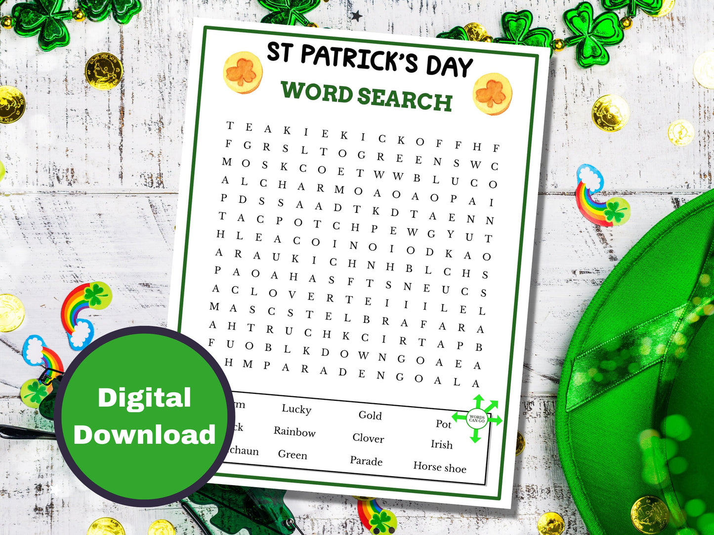 St. Patrick's Day Word Search Game