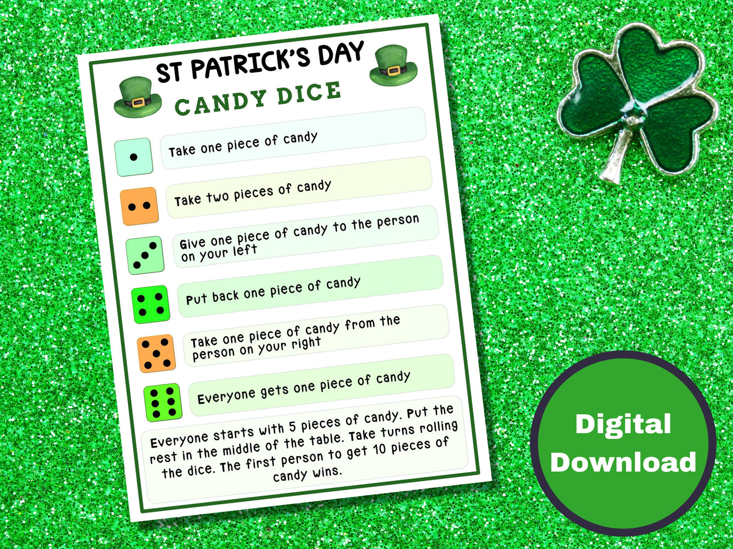 St. Patrick's Day Candy Dice Game