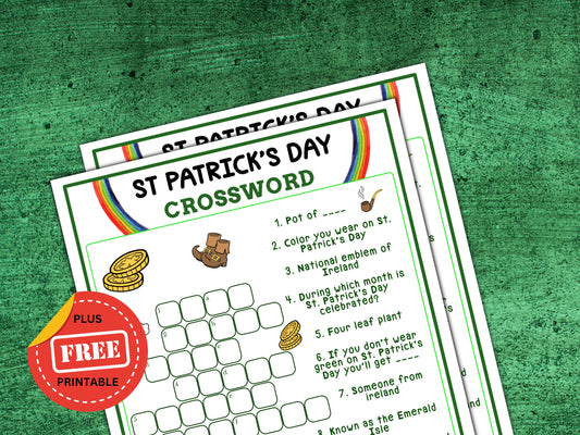 St. Patrick's Day Crossword Puzzle