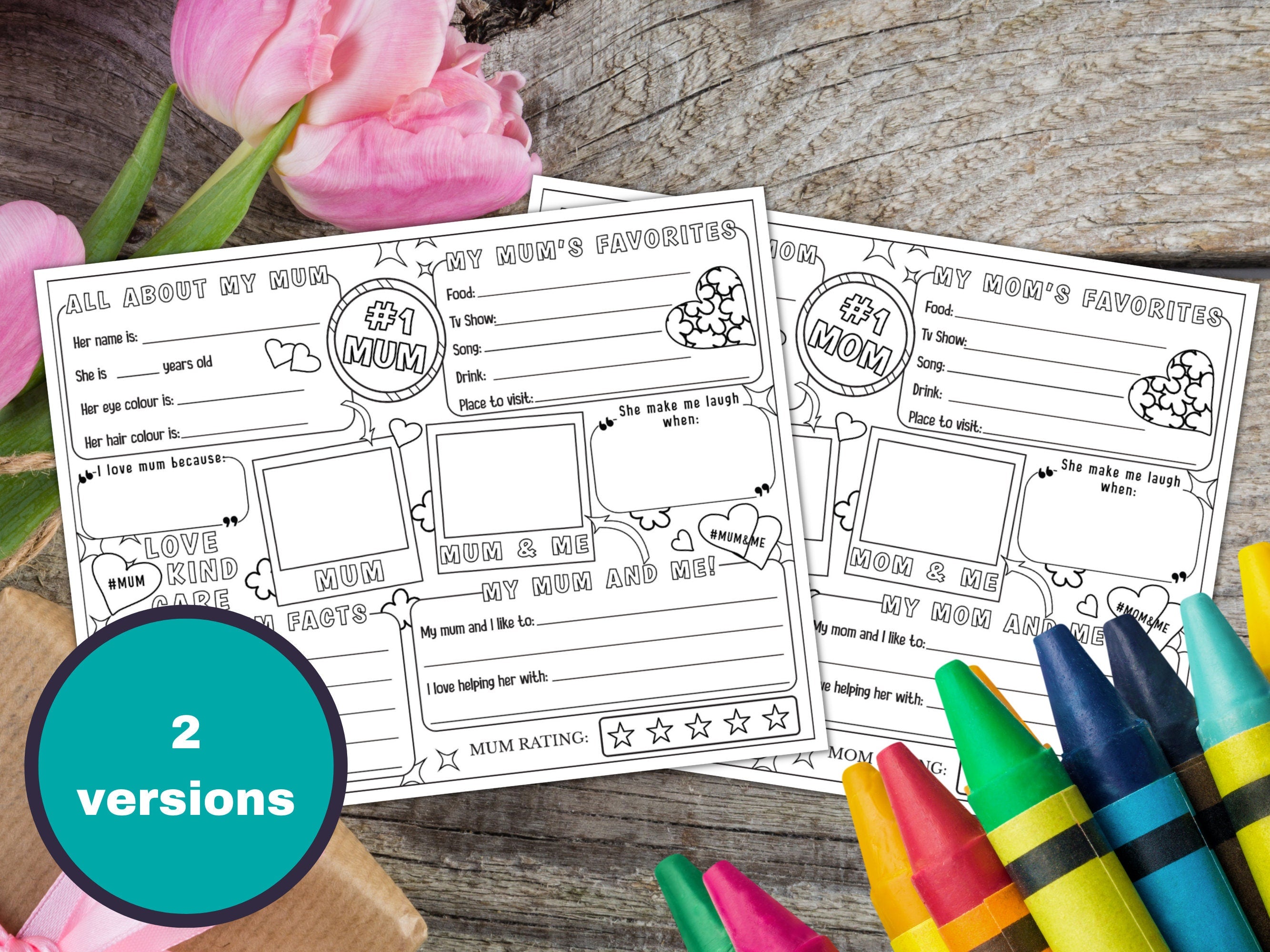 all about mom/mum printable placemat for mother's day