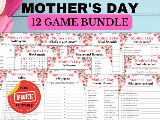 Printable Mother's Day Games - 12 Games