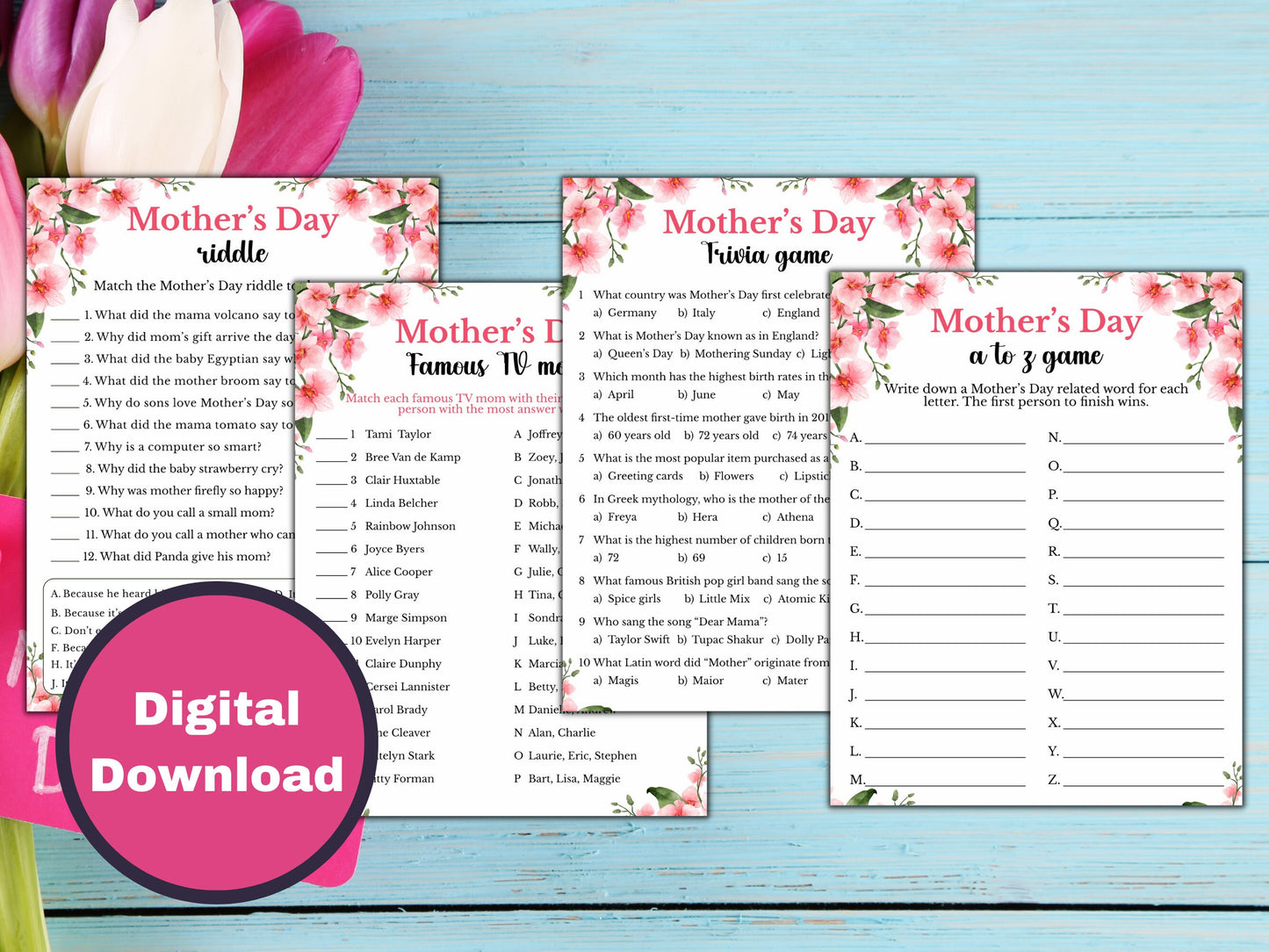 Printable Mother's Day Games - 12 Games